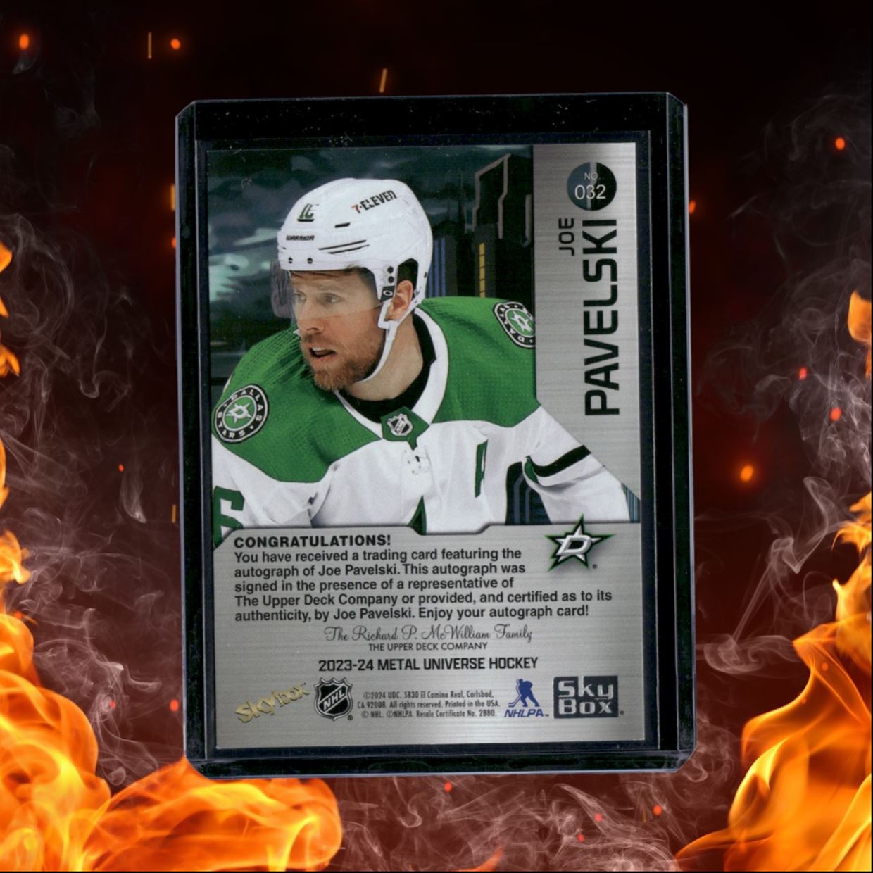 2023-24 Skybox Metal Universe Joe Pavelski Silver Auto #032