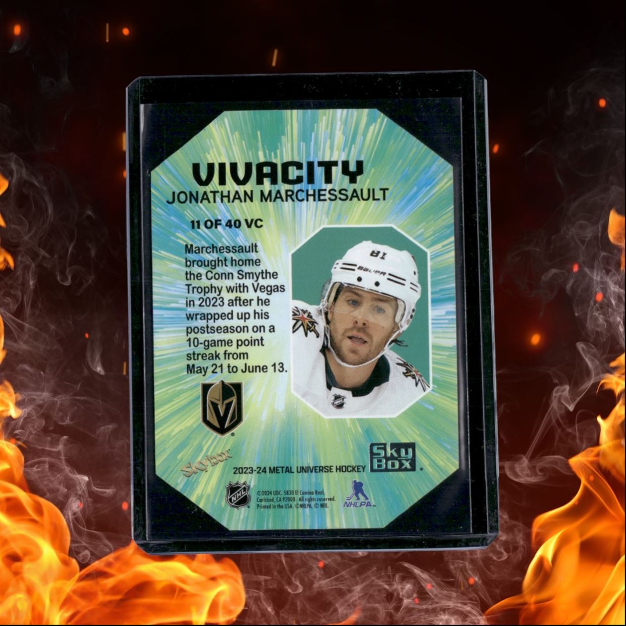 2023-24 Skybox Metal Universe Jonathan Marchessault Vivacity SSP #11VC
