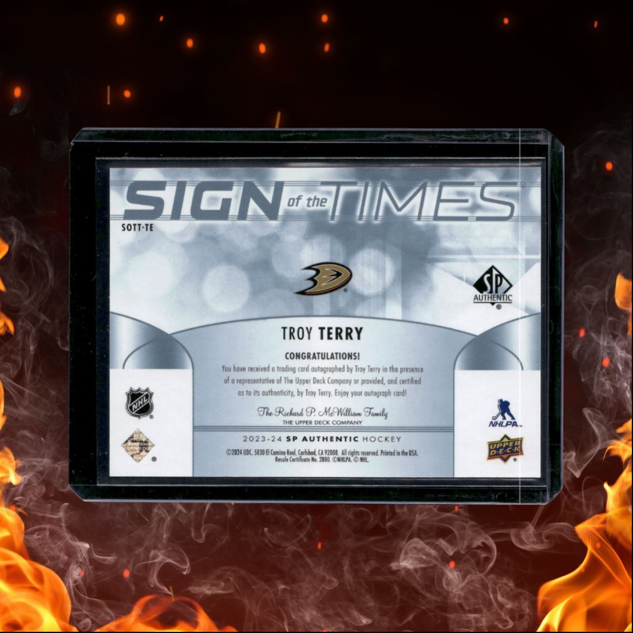 2023-24 SP Authentic Troy Terry Sign of the Times Auto #SOTT-TE