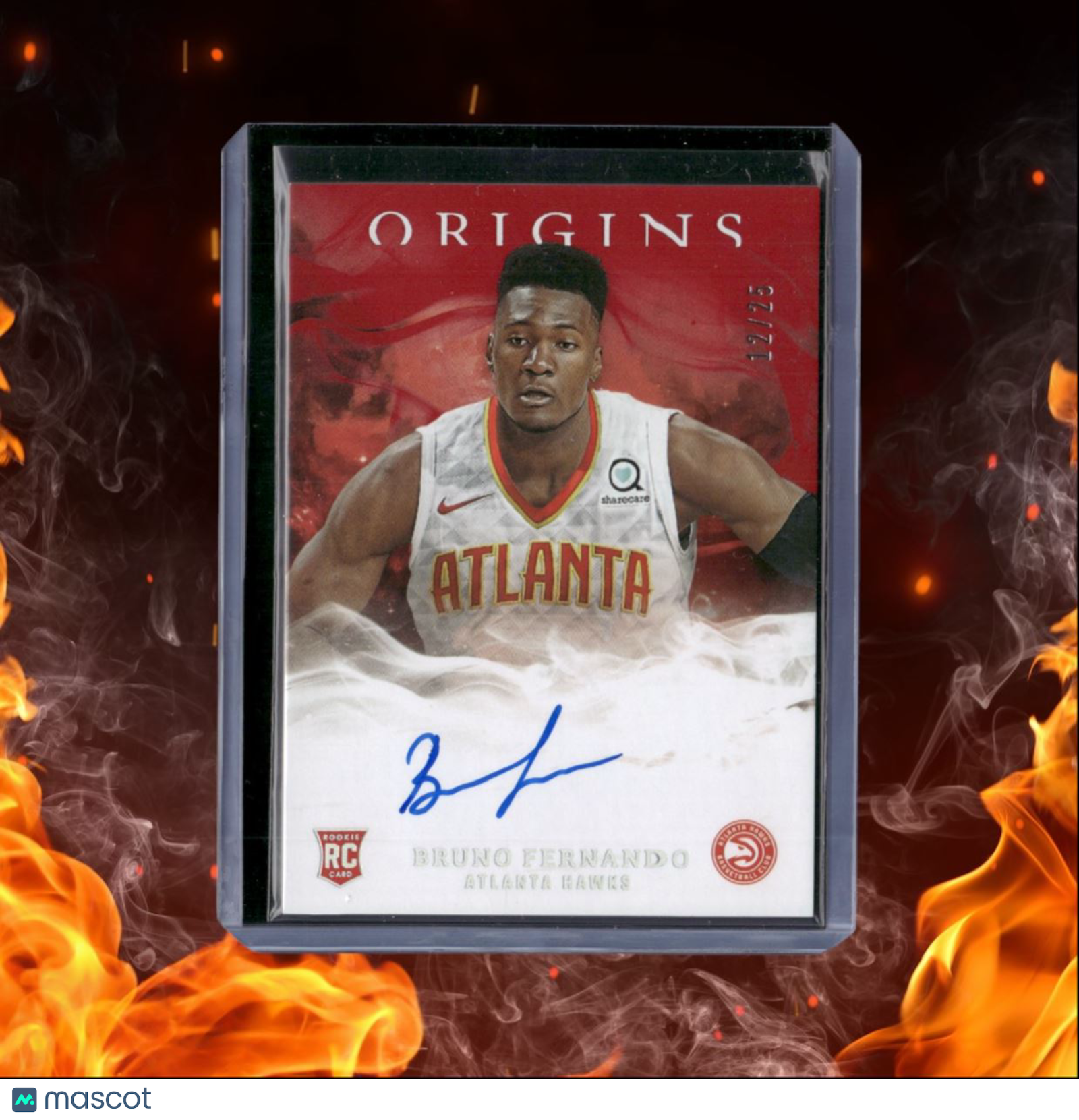 2019-20 Panini Origins Bruno Fernando Holo Silver Rookie Auto 12/25 #112
