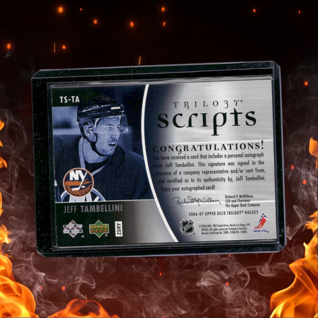 2007-08 Upper Deck Trilogy Scripts Jeff Tambellini Auto #TS-TA