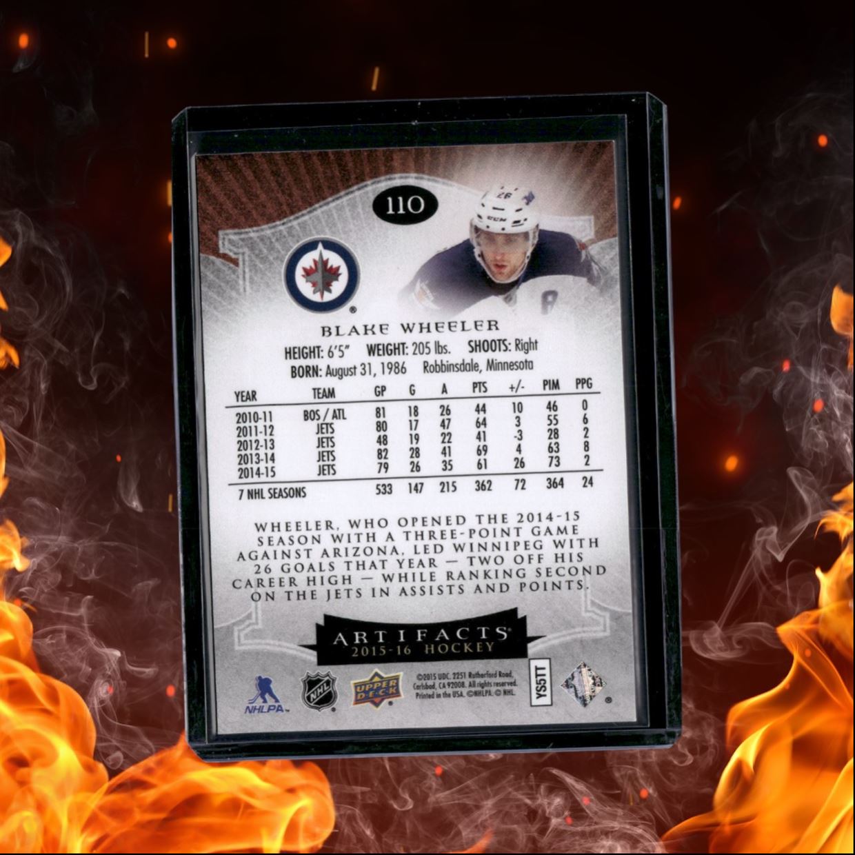 2015-16 Upper Deck Artifacts Blake Wheeler Ruby 240/399 #110