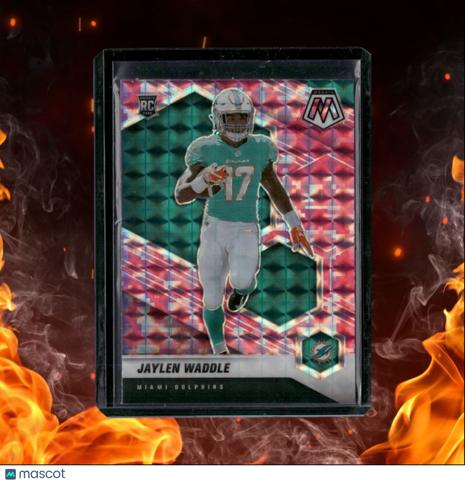 2021 Panini Mosaic Jaylen Waddle Reactive Pink Prizm Rookie #308
