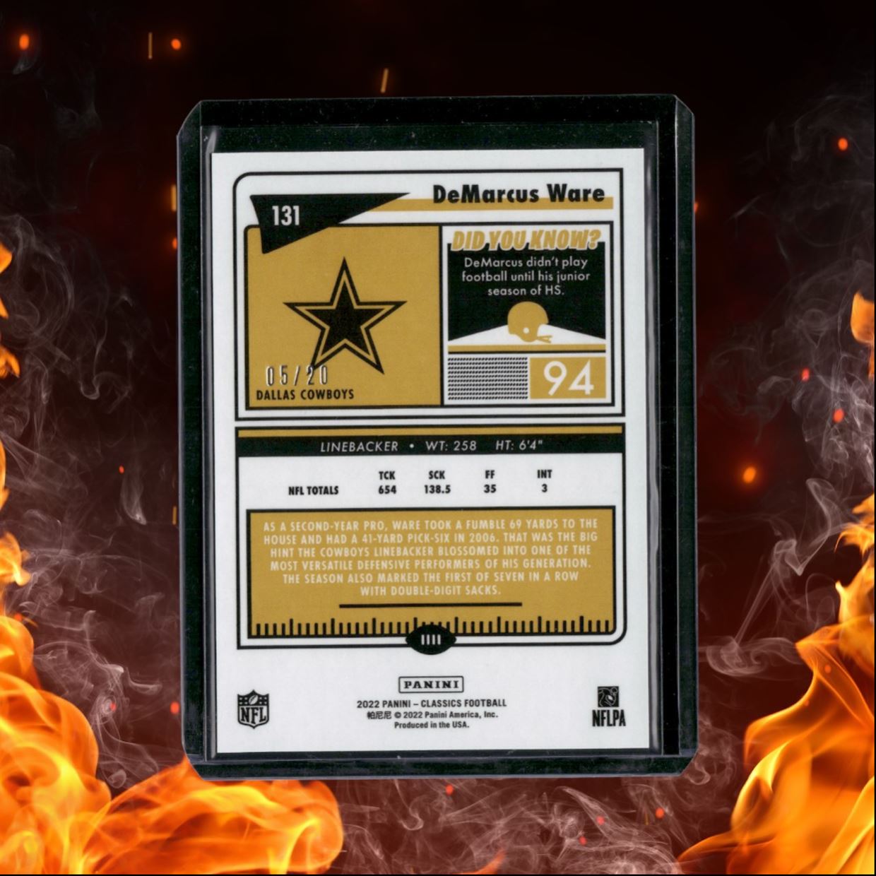 2022 Panini Classics DeMarcus Ware Legends Green Holo 05/20 #131