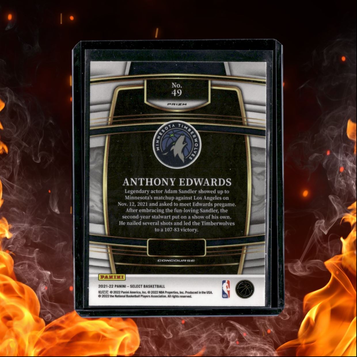 2021-22 Panini Select Anthony Edwards Silver Prizm #49