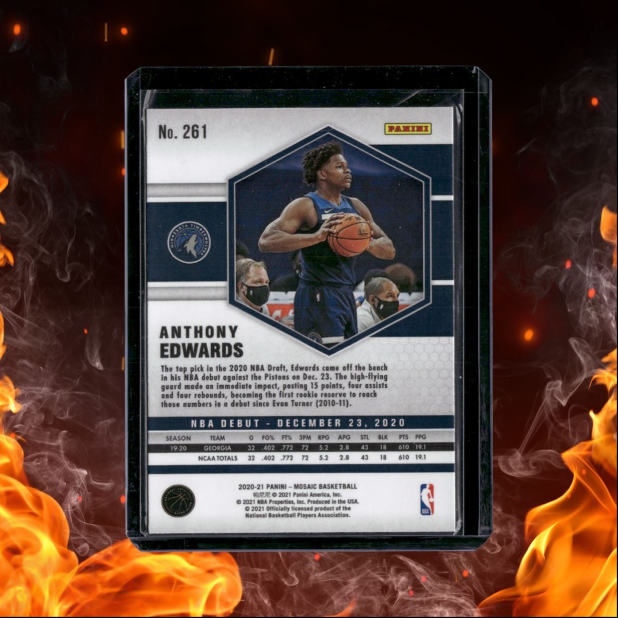 2020-21 Panini Mosaic Anthony Edwards NBA Debut Rookie #261