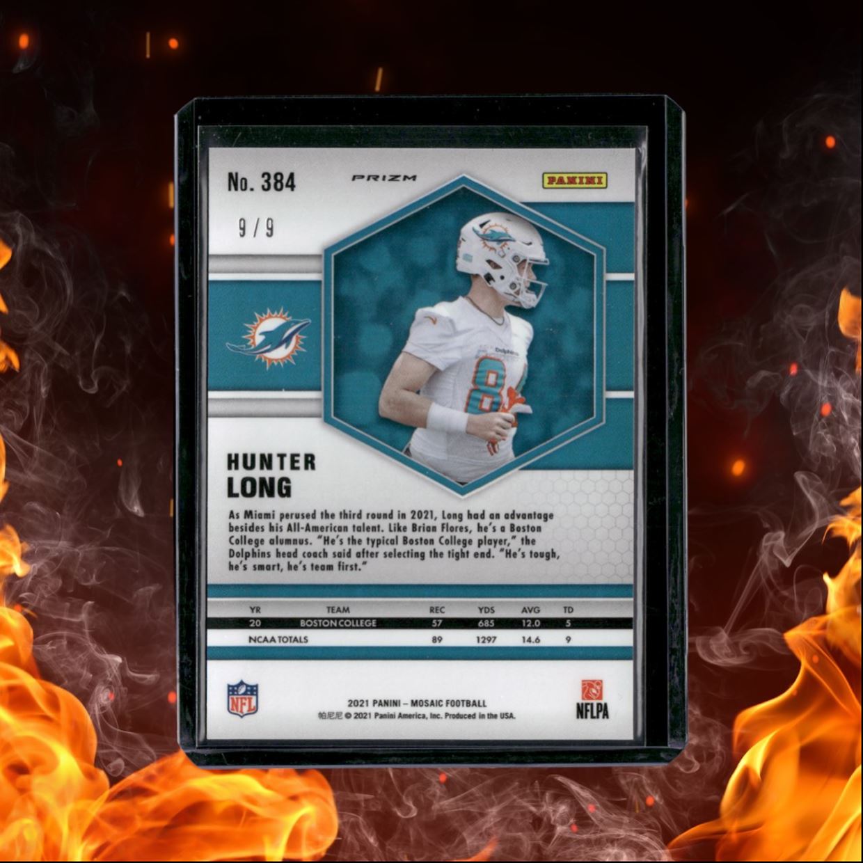 2021 Panini Mosaic Hunter Long Red Wave Prizm Rookie 9/9 #384