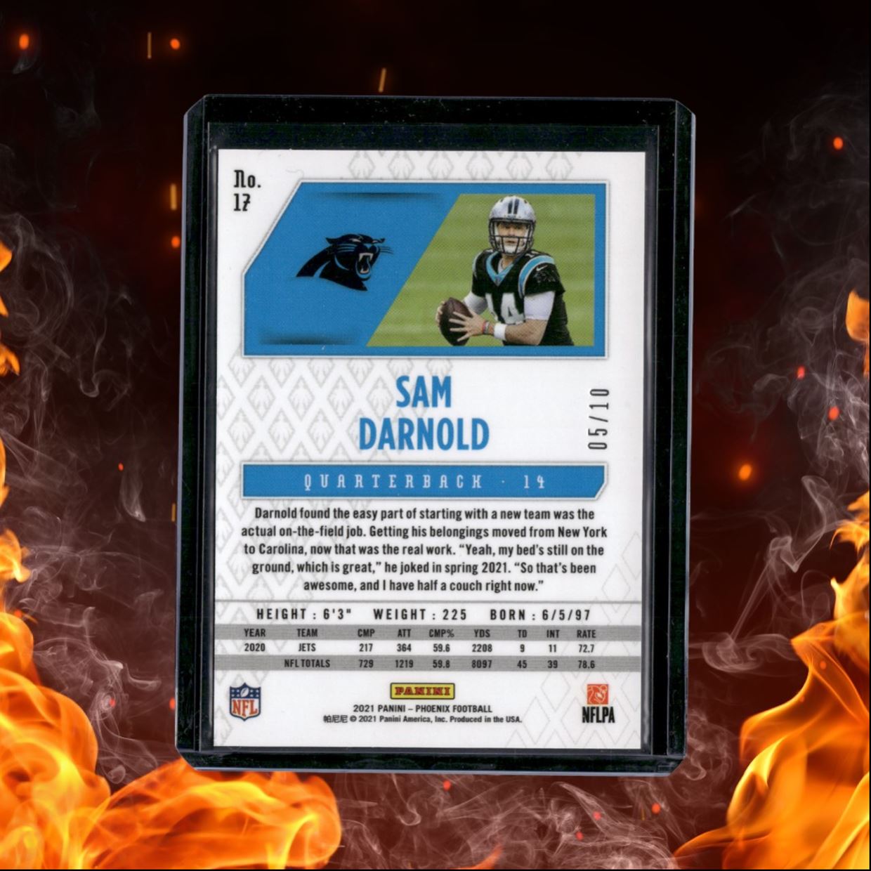 2021 Panini Phoenix Sam Darnold Black Holo 05/10 #17
