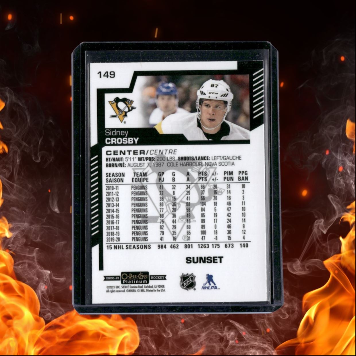 2020-21 O-Pee-Chee Platinum Sidney Crosby Sunset #149