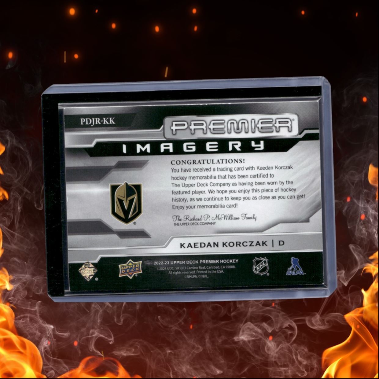 2022-23 Upper Deck Premier Kaedan Korczak Dynamic Imagery Jersey Rookie 160/300