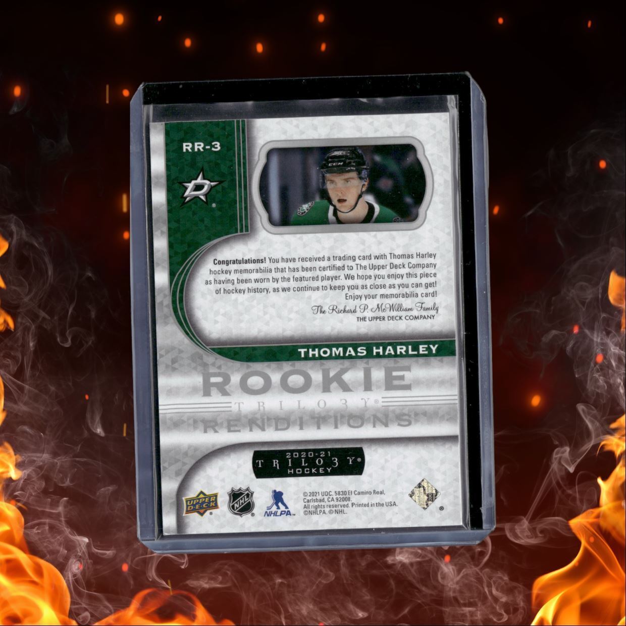 2020-21 Upper Deck Trilogy Thomas Harley Rookie Renditions Patch #RR-3