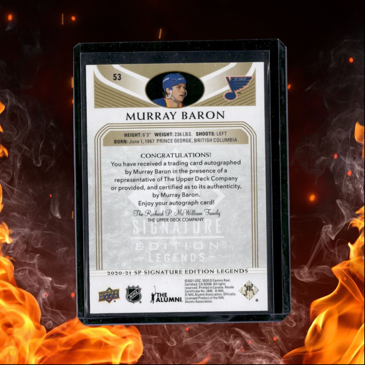 2020-21 SP Signature Edition Legends Murray Barron Gold Auto #53