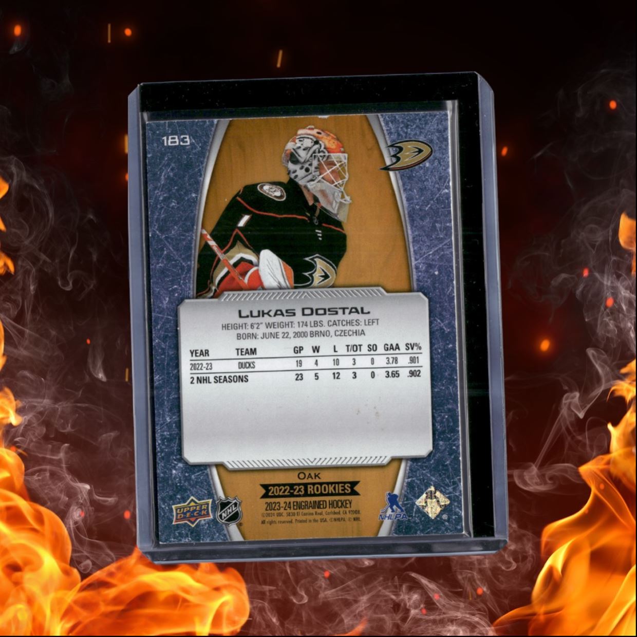 2023-24 Upper Deck Engrained Lukas Dostal Oak 2022-23 Update Rookie 282/299 #183