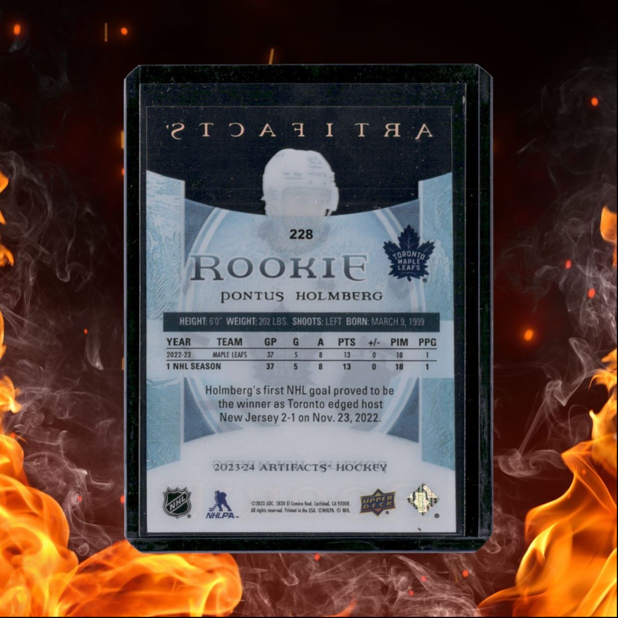 2023-24 Upper Deck Artifacts Pontus Holmberg Update 2022-23 Clear Cut Rookie