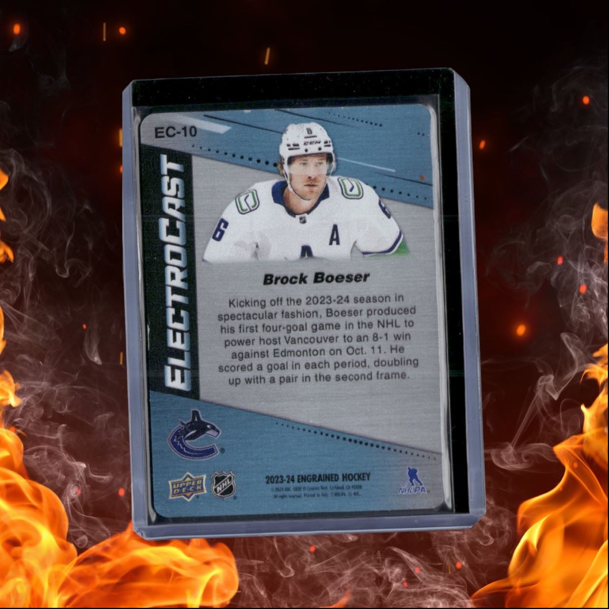 2023-24 Upper Deck Engrained Brock Boeser Electrocast SP #EC-10