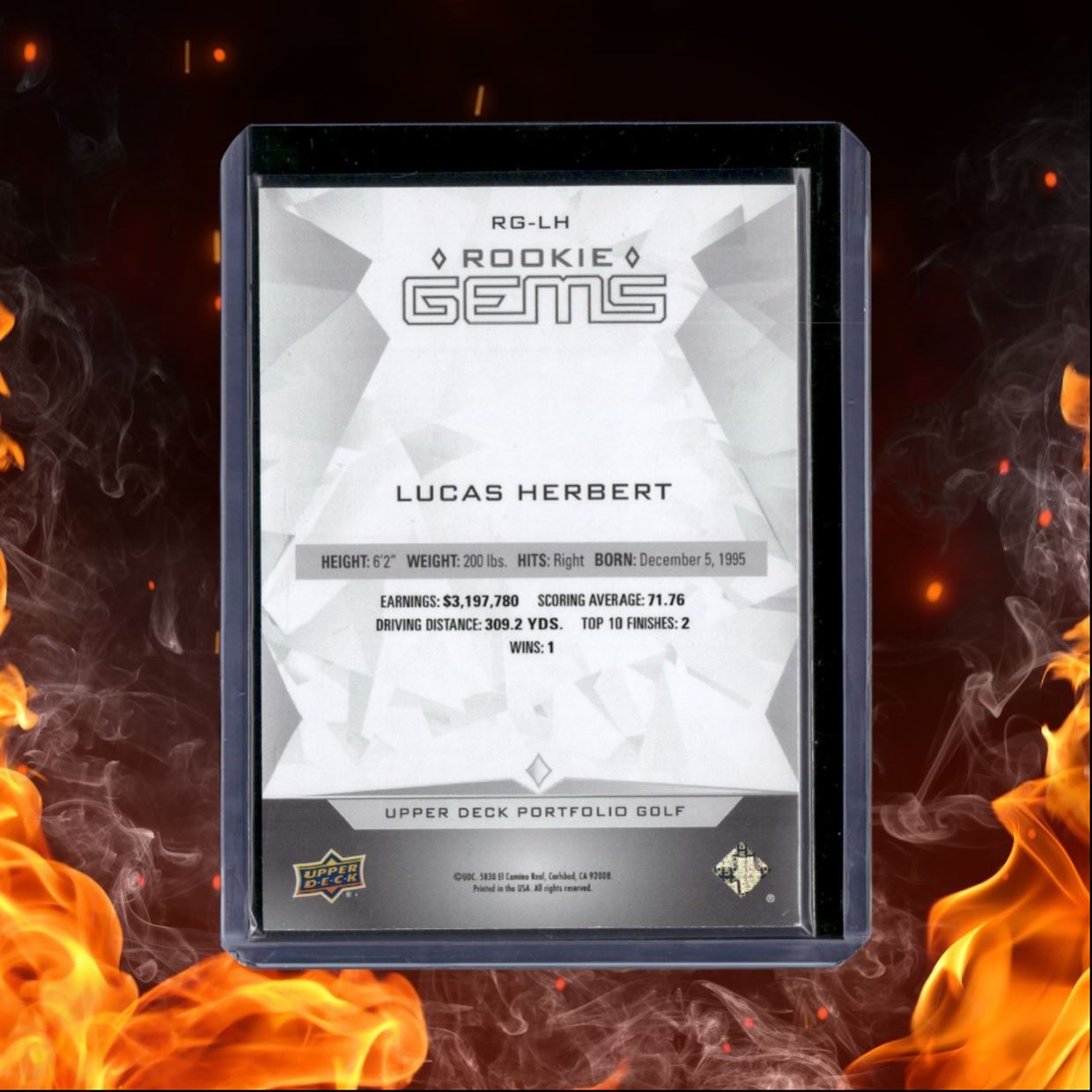 2024 Upper Deck Portfolio Golf Lucas Herbert Black Diamond Gems Rookie 336/399