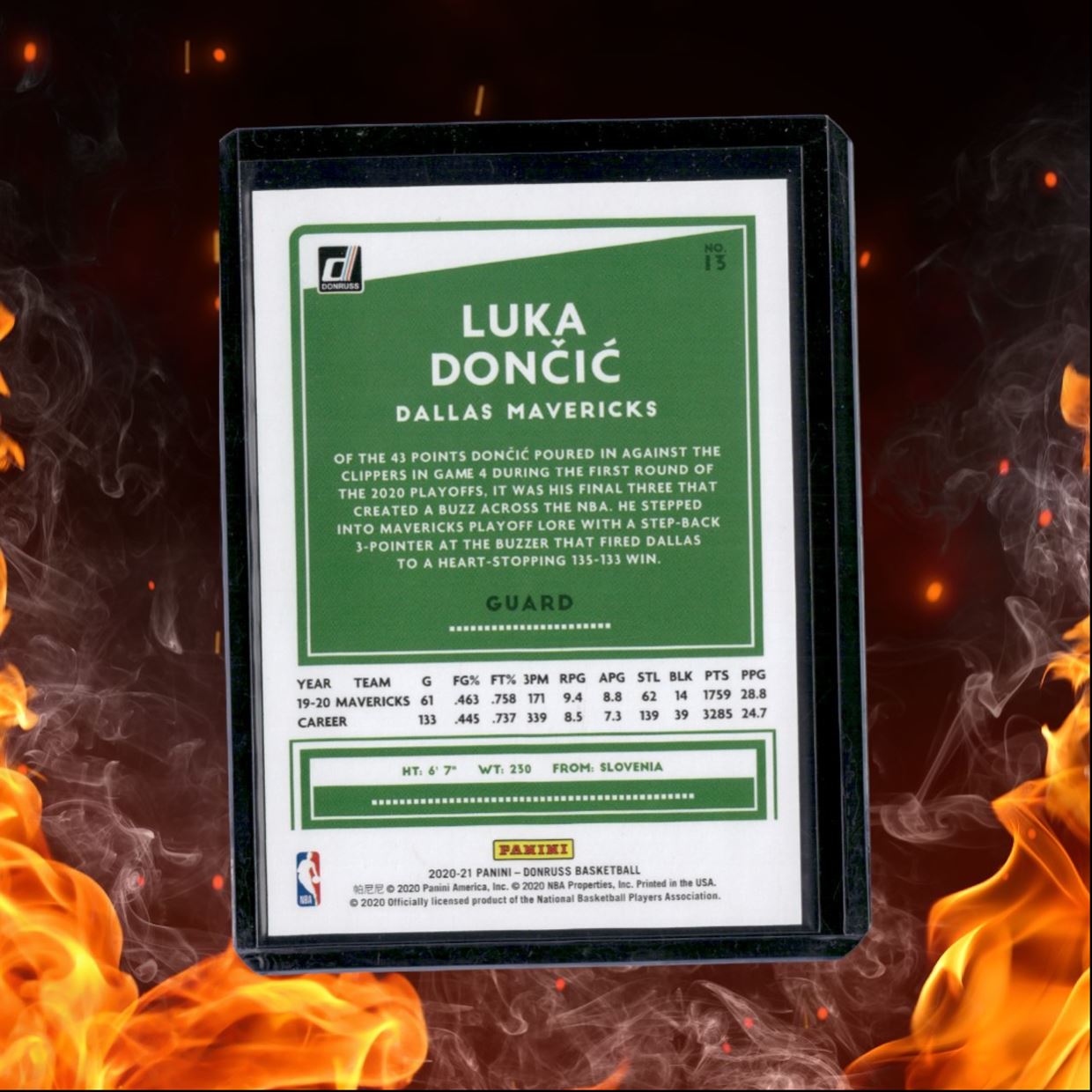 2020-21 Panini Donruss Luka Doncic Press Proof Purple 005/199 #43