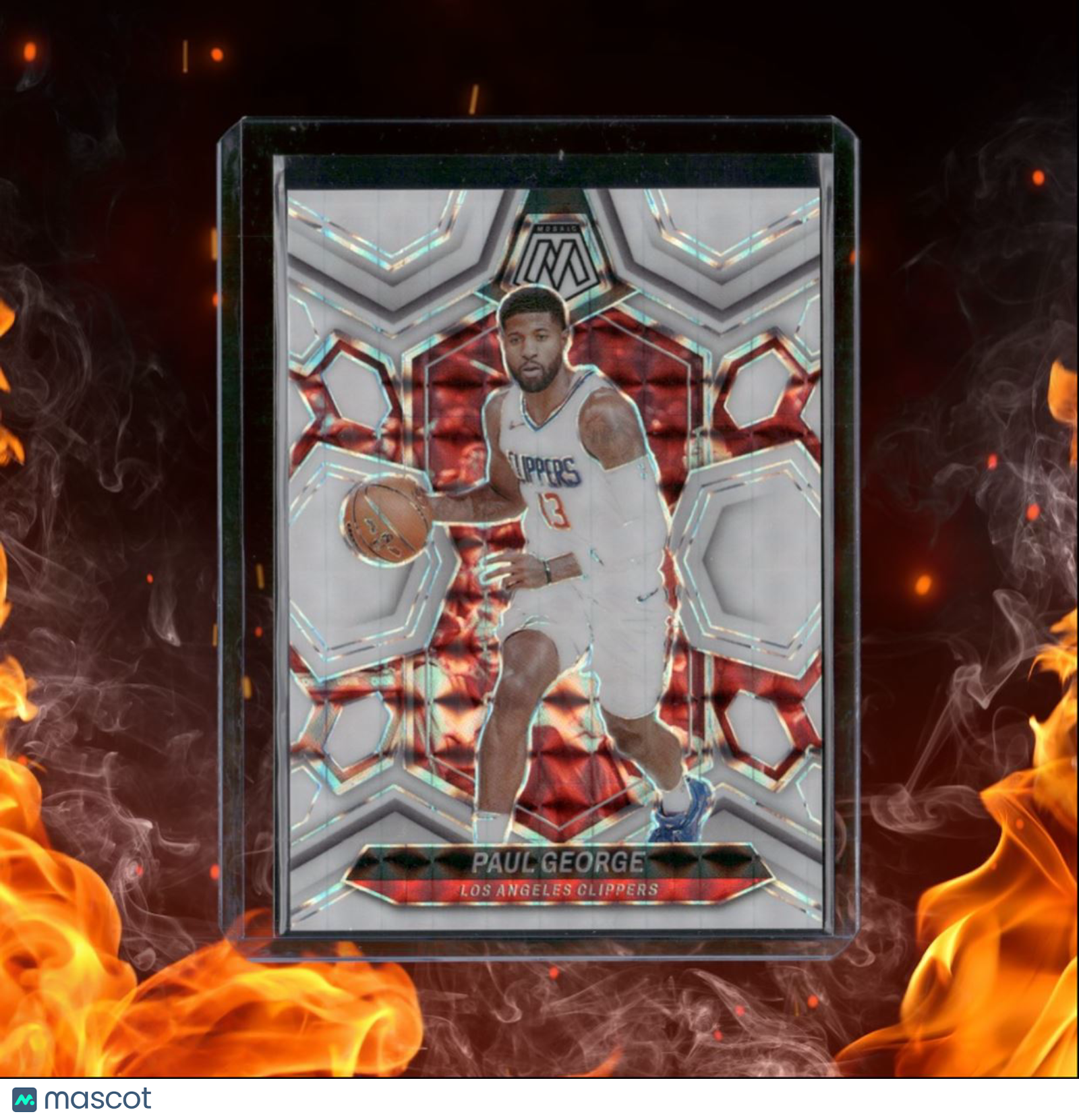 2023-24 Panini Mosaic Paul George White Mosaic Prizm 13/25 #50