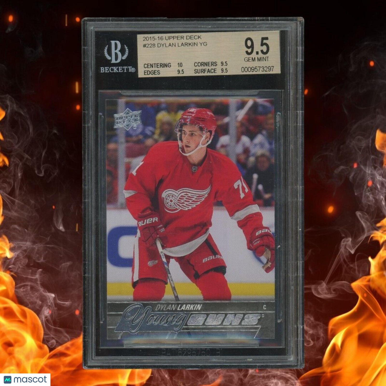 2015-16 Upper Deck DYLAN LARKIN Young Guns BGS 9.5 #228 Rookie