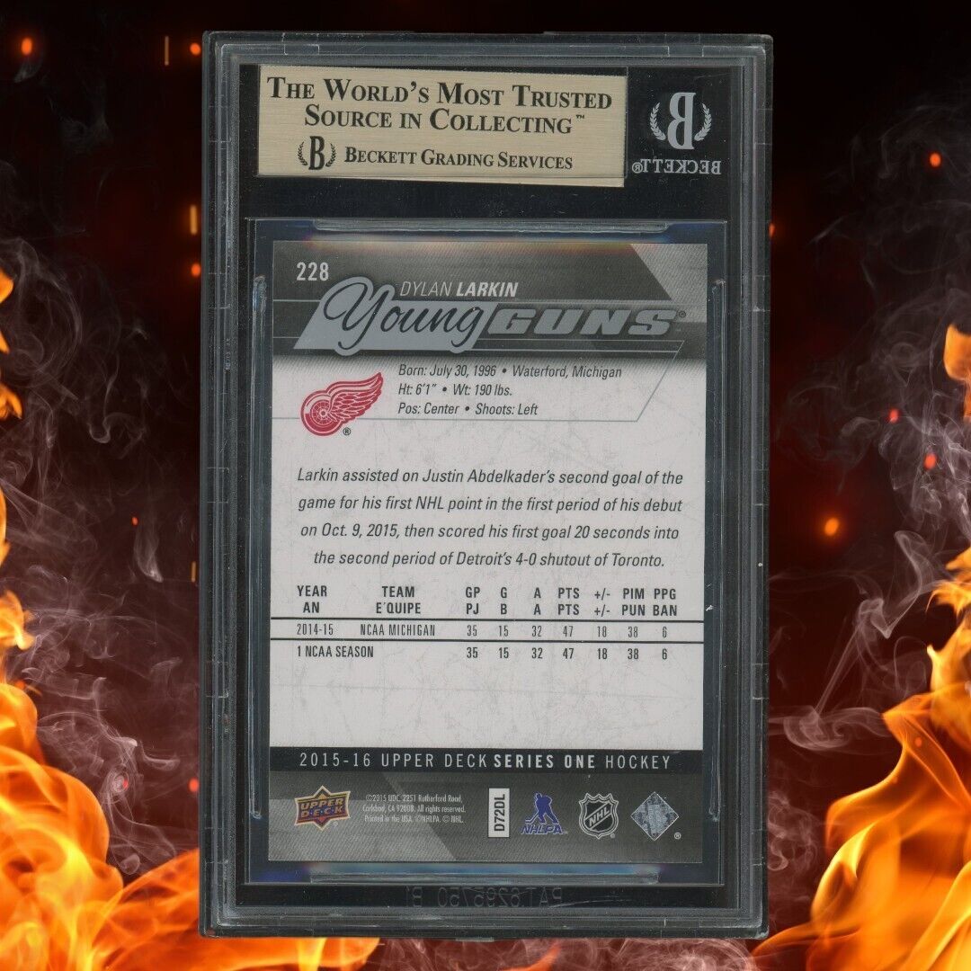 2015-16 Upper Deck DYLAN LARKIN Young Guns BGS 9.5 #228 Rookie