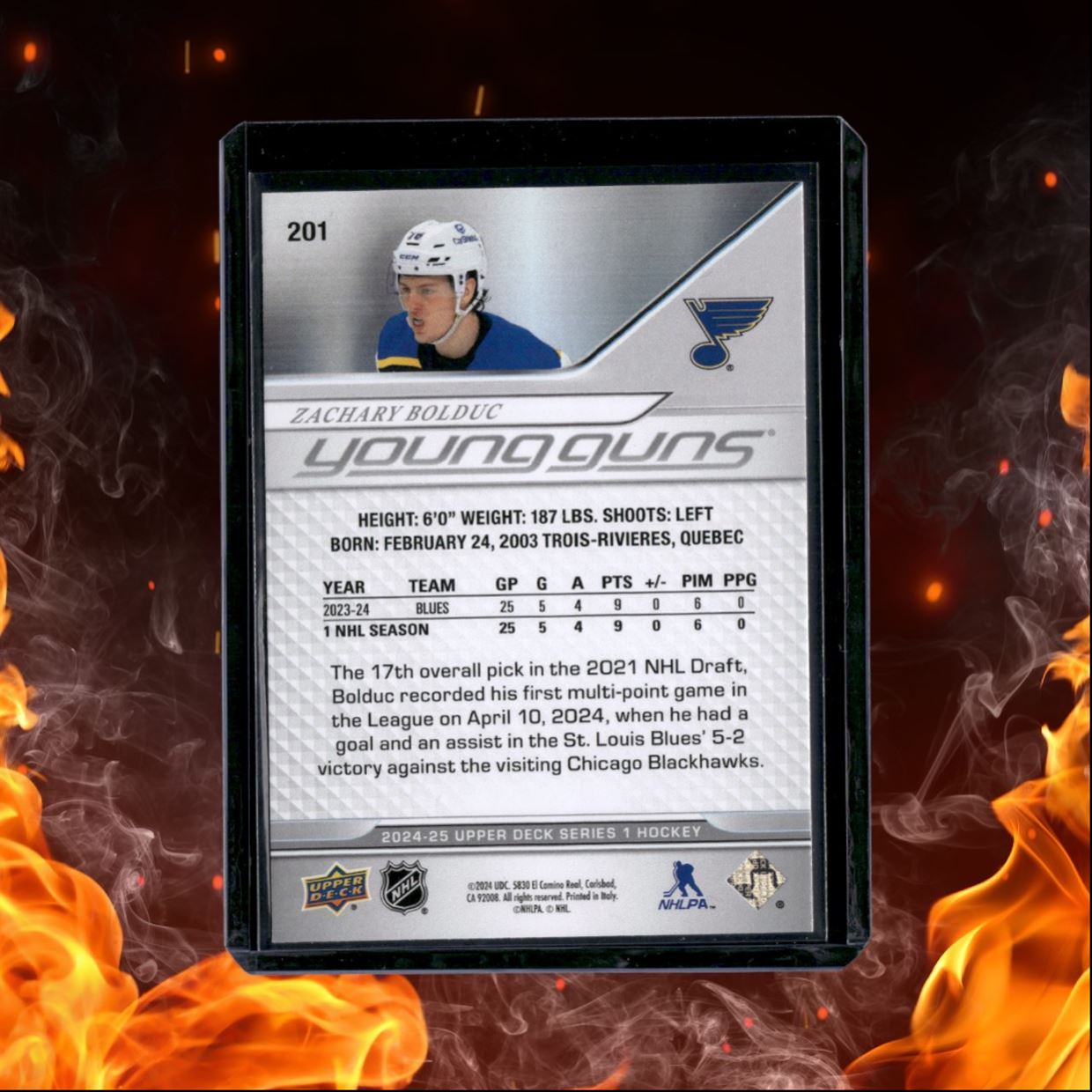 2024-25 Upper Deck Zachary Bolduc Young Guns (A) Rookie #201