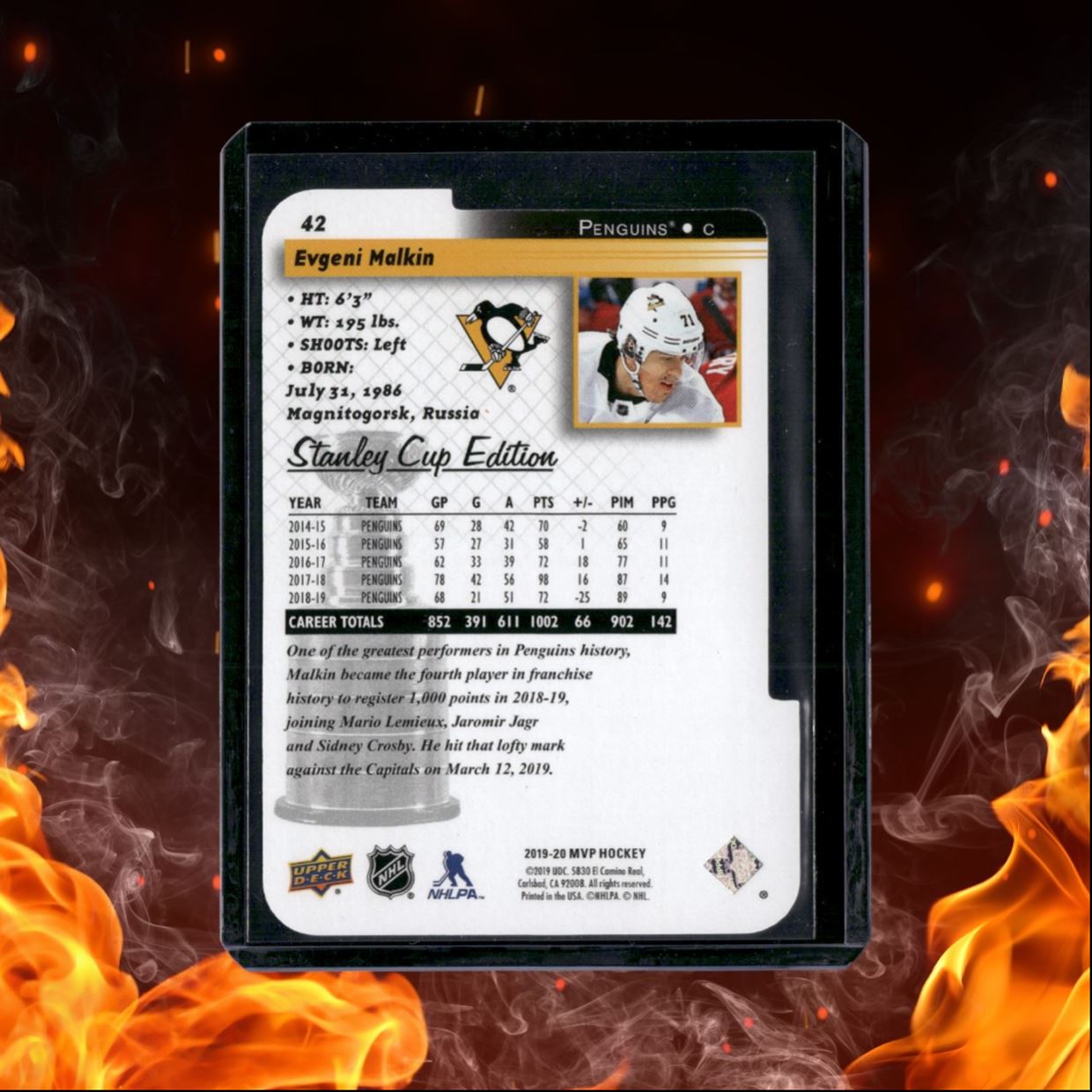 2019-20 Upper Deck MVP Evgeni Malkin Colors & Contours Stanley Cup Edition