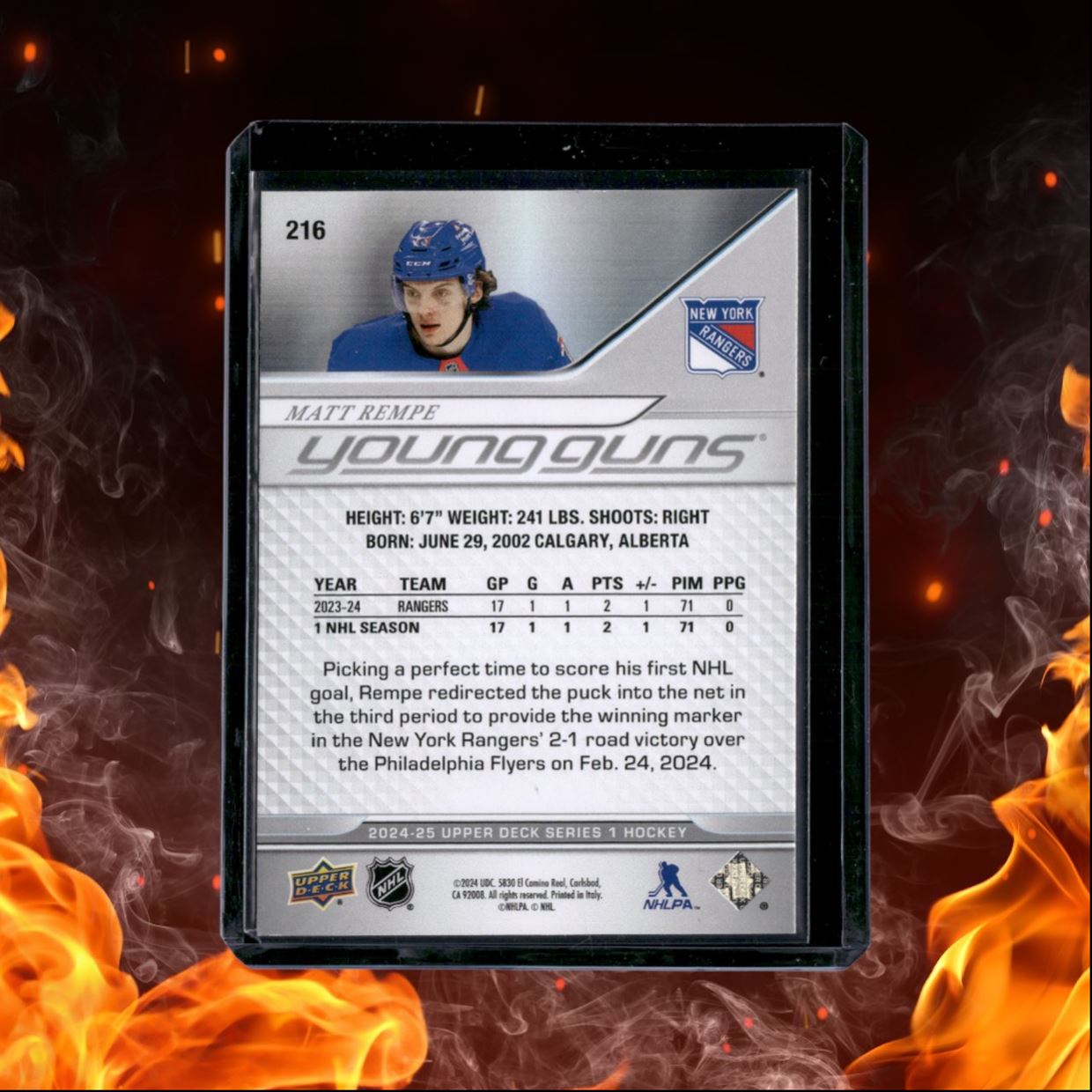 2024-25 Upper Deck Matt Rempe Young Guns Rookie #216