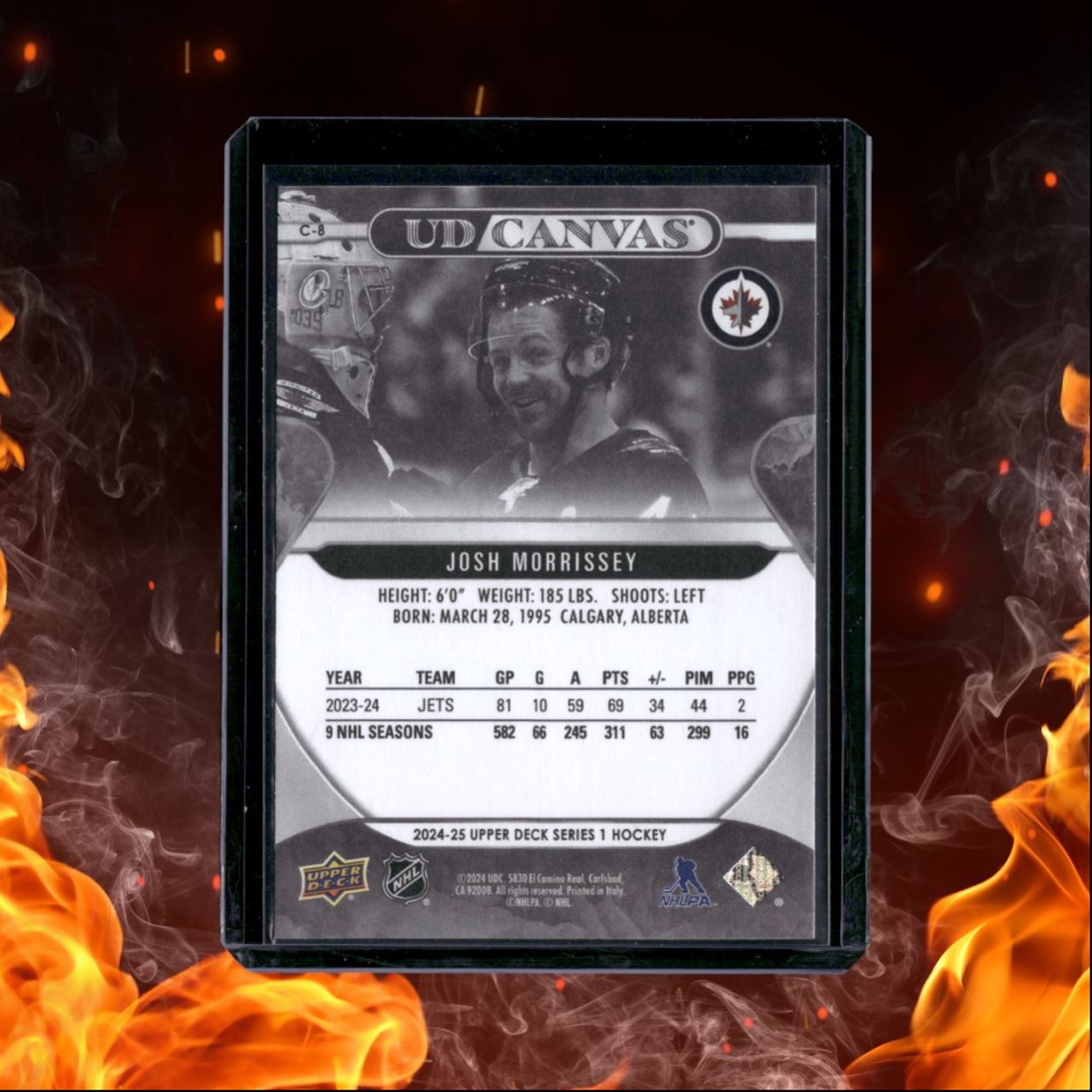 2024-25 Upper Deck Josh Morrissey Black & White Canvas #C-8
