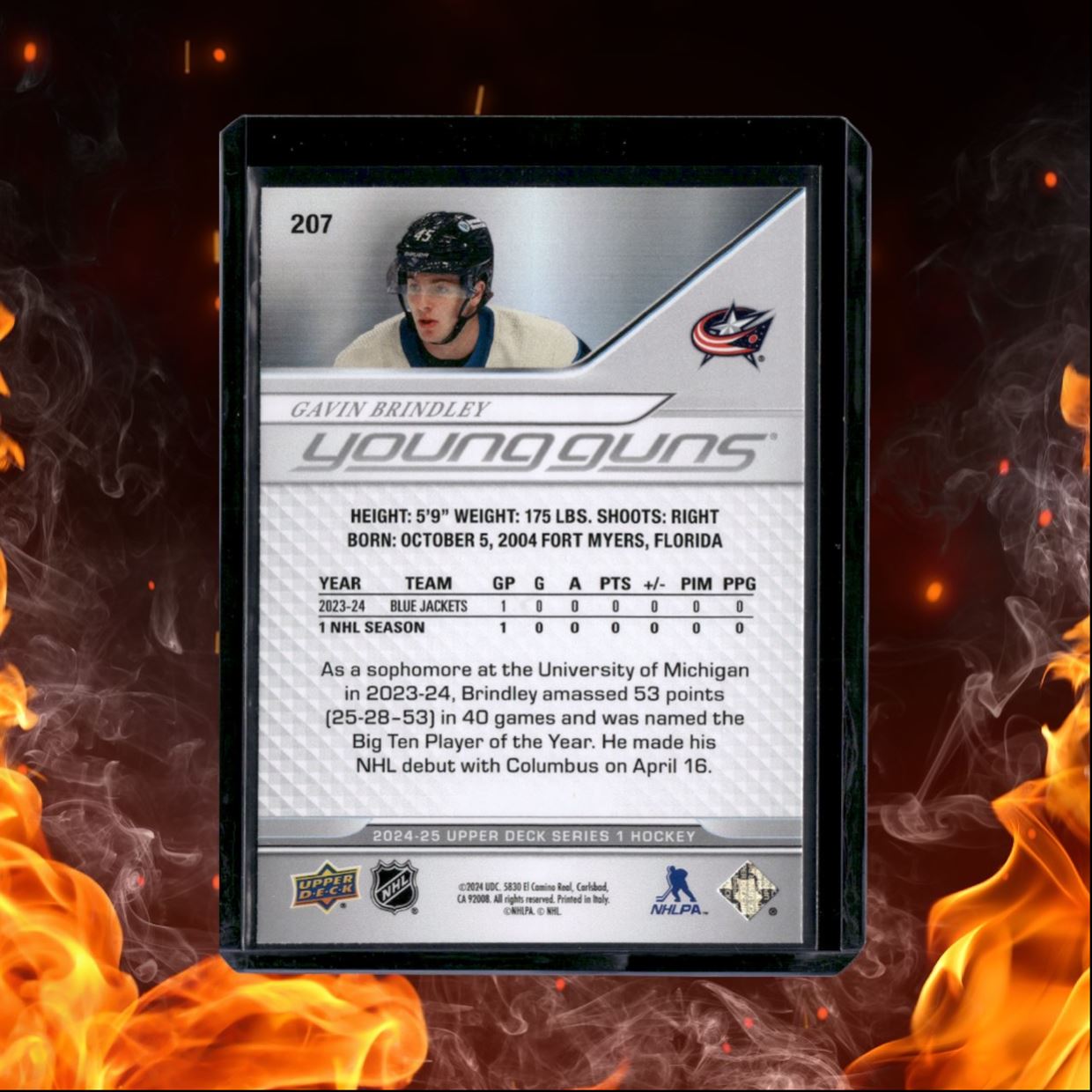 2024-25 Upper Deck Gavin Brindley Young Guns (A) Rookie #207