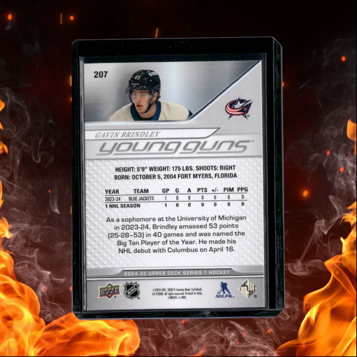 2024-25 Upper Deck Gavin Brindley Young Guns (B) Rookie #207
