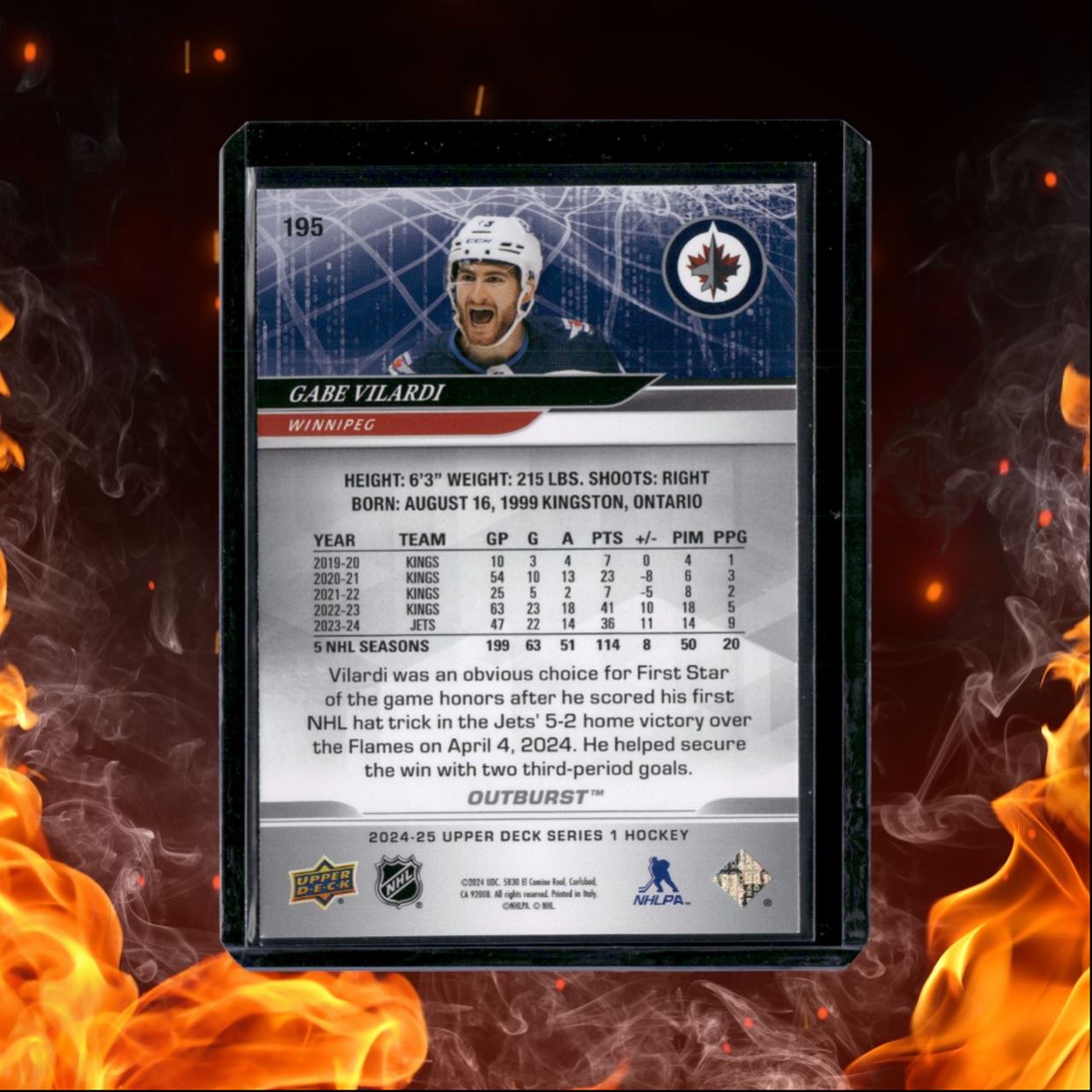 2024-25 Upper Deck Gabe Vilardi Outburst Silver #195