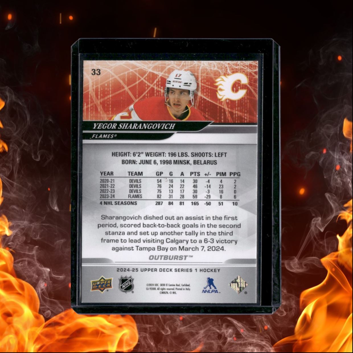 2024-25 Upper Deck Yegor Sharangovich Outburst Silver #33