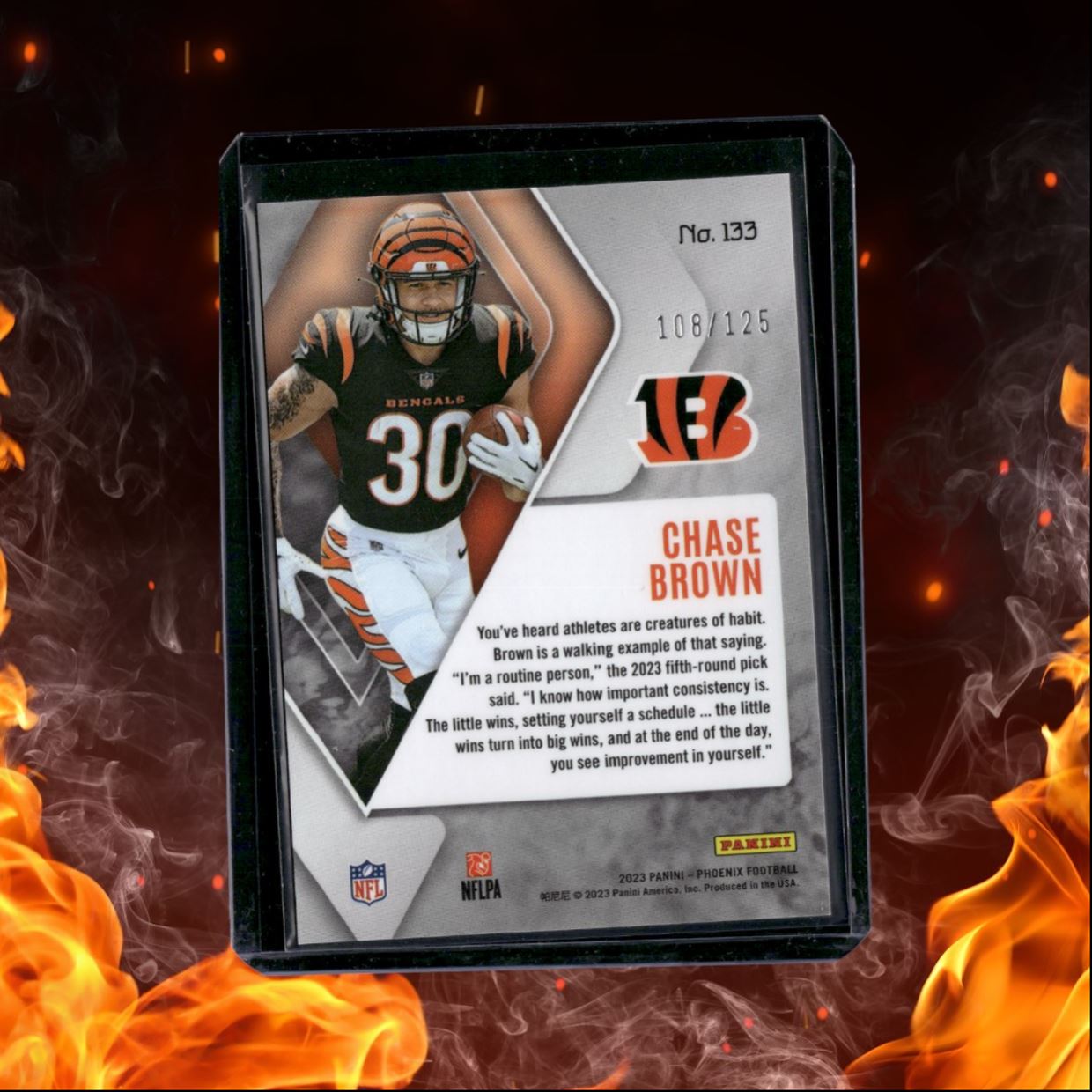 2023 Panini Phoenix Chase Brown Purple Rookie 108/125 #133