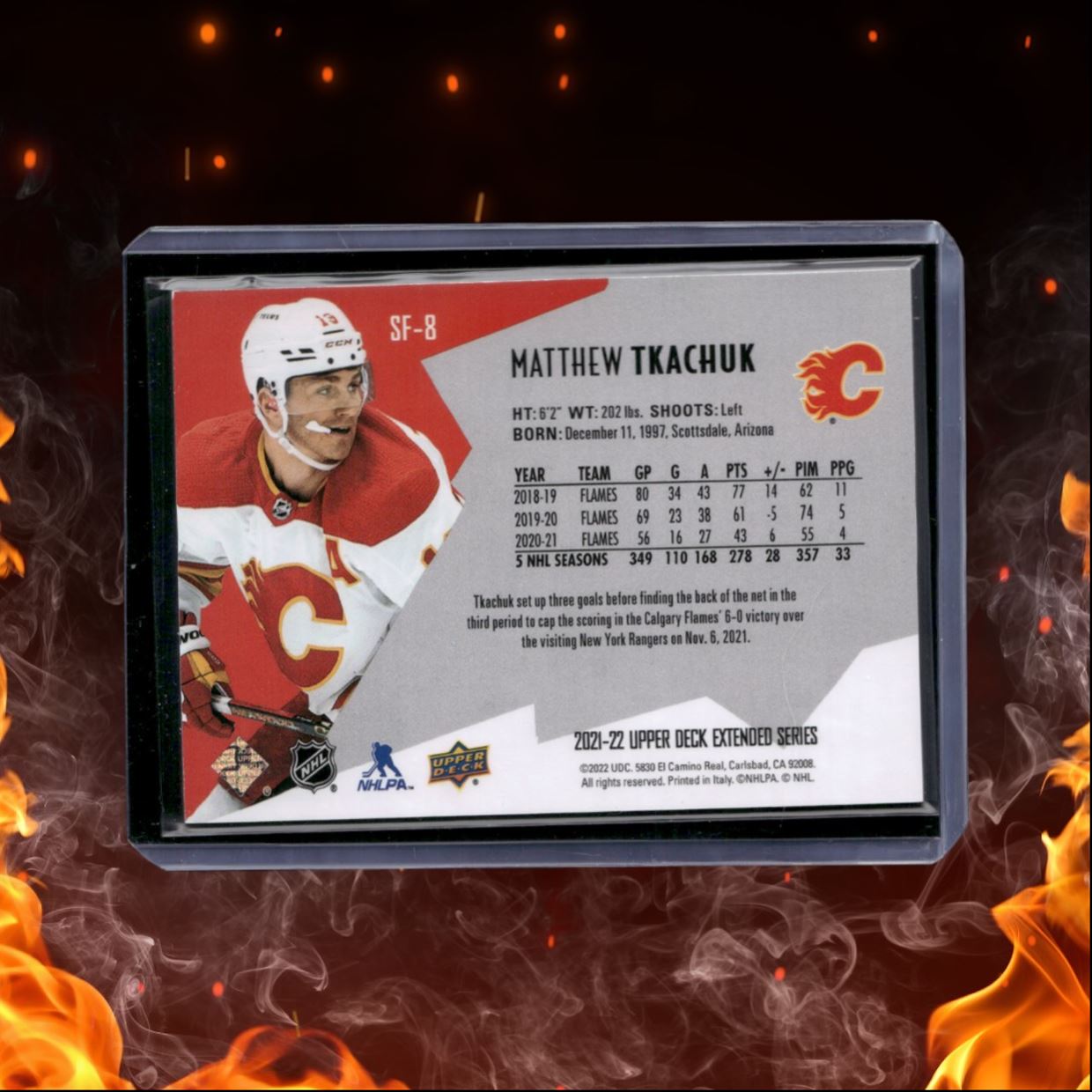 2021-22 Upper Deck Matthew Tkachuk SPx Finite 0853/2999 #SF-8