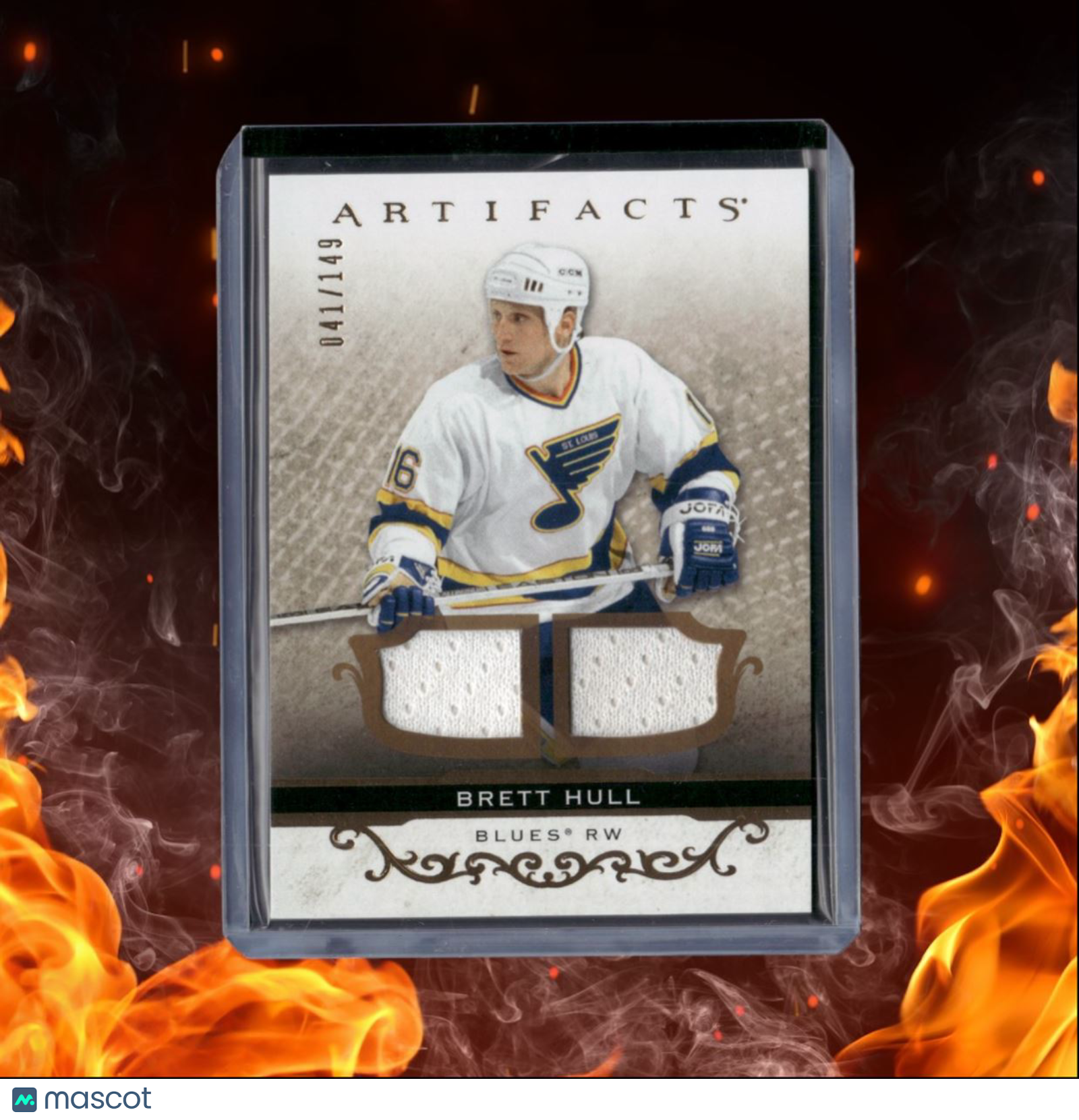 2021-22 Upper Deck Artifacts Brett Hull Dual Jersey Gold 041/149 #155