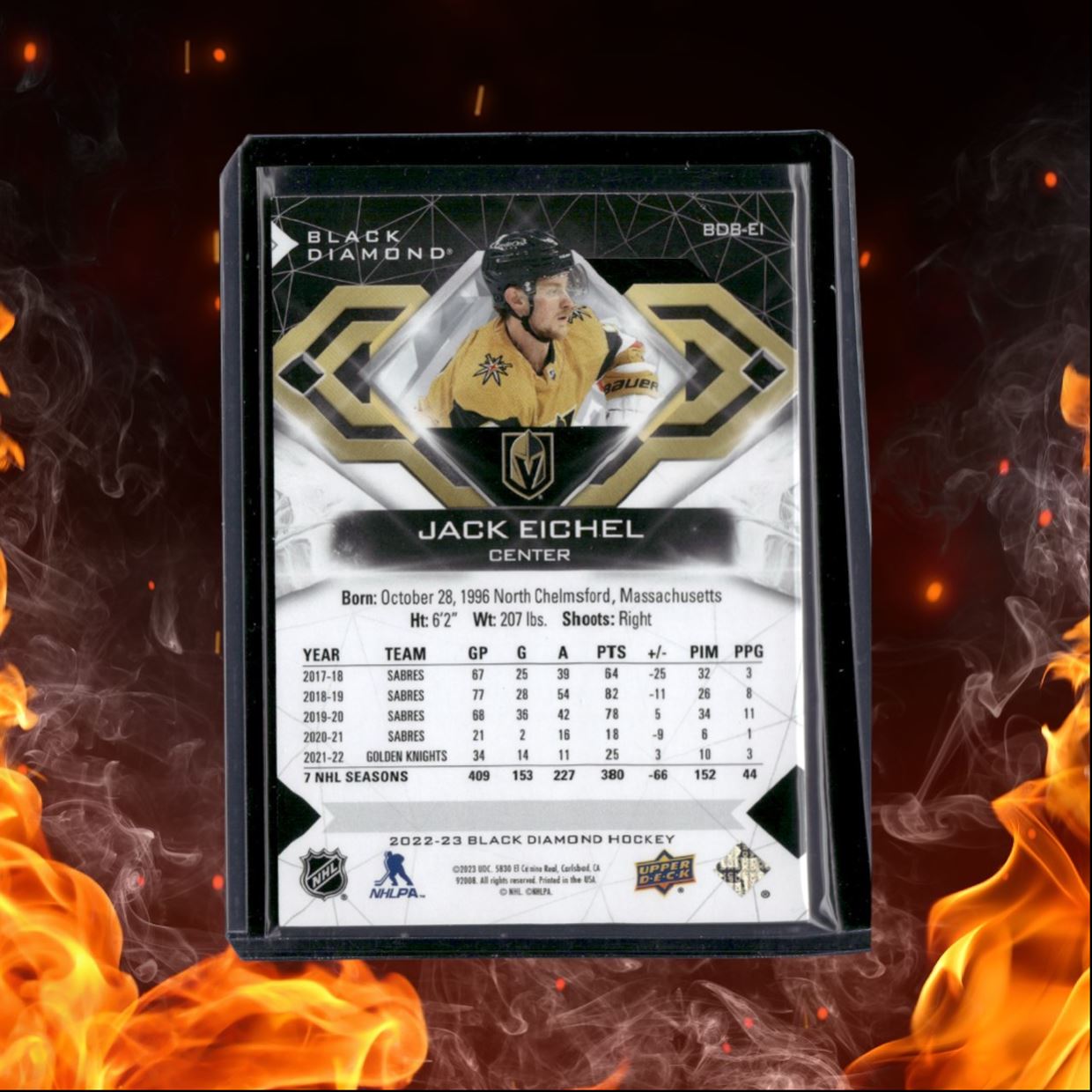 2022-23 Upper Deck Black Diamond Jack Eichel 123/349 #BDB-EI