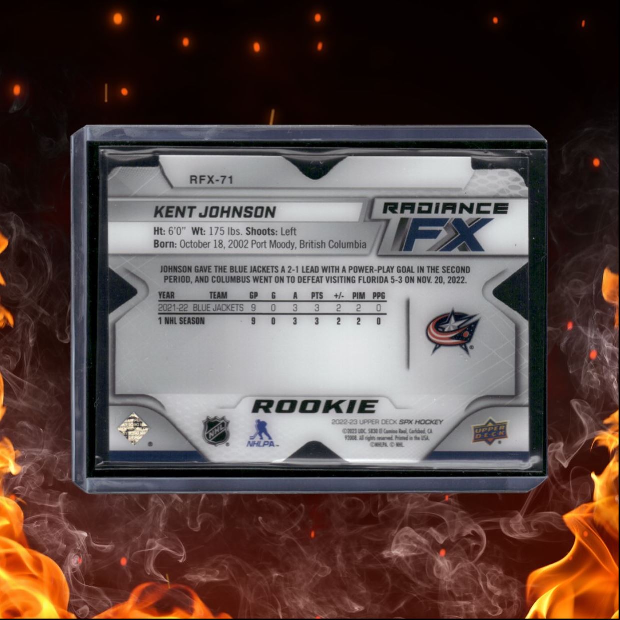 2022-23 Upper Deck SPx Kent Johnson Radiance FX Rookie 532/549 #RFX-71