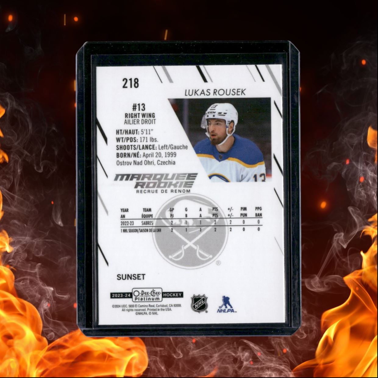 2023-24 O-Pee-Chee Platinum Lukas Rousek Marquee Sunset Rookie #218