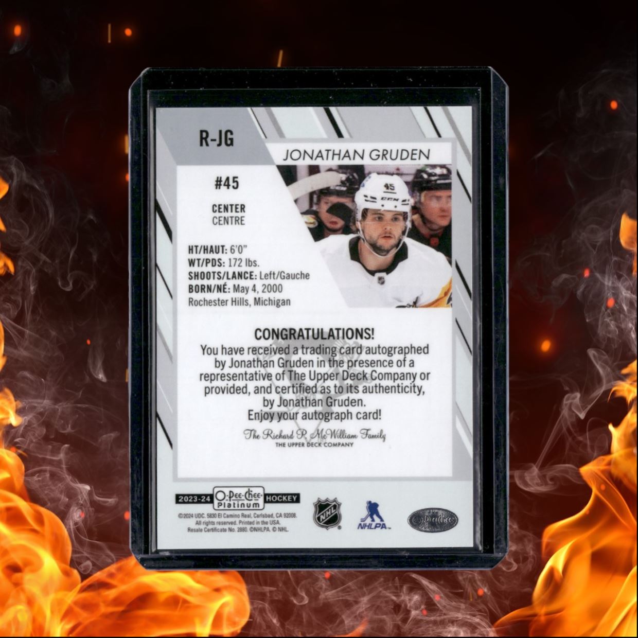 2023-24 O-Pee-Chee Platinum Jonathan Gruden Rookie Auto #R-JG
