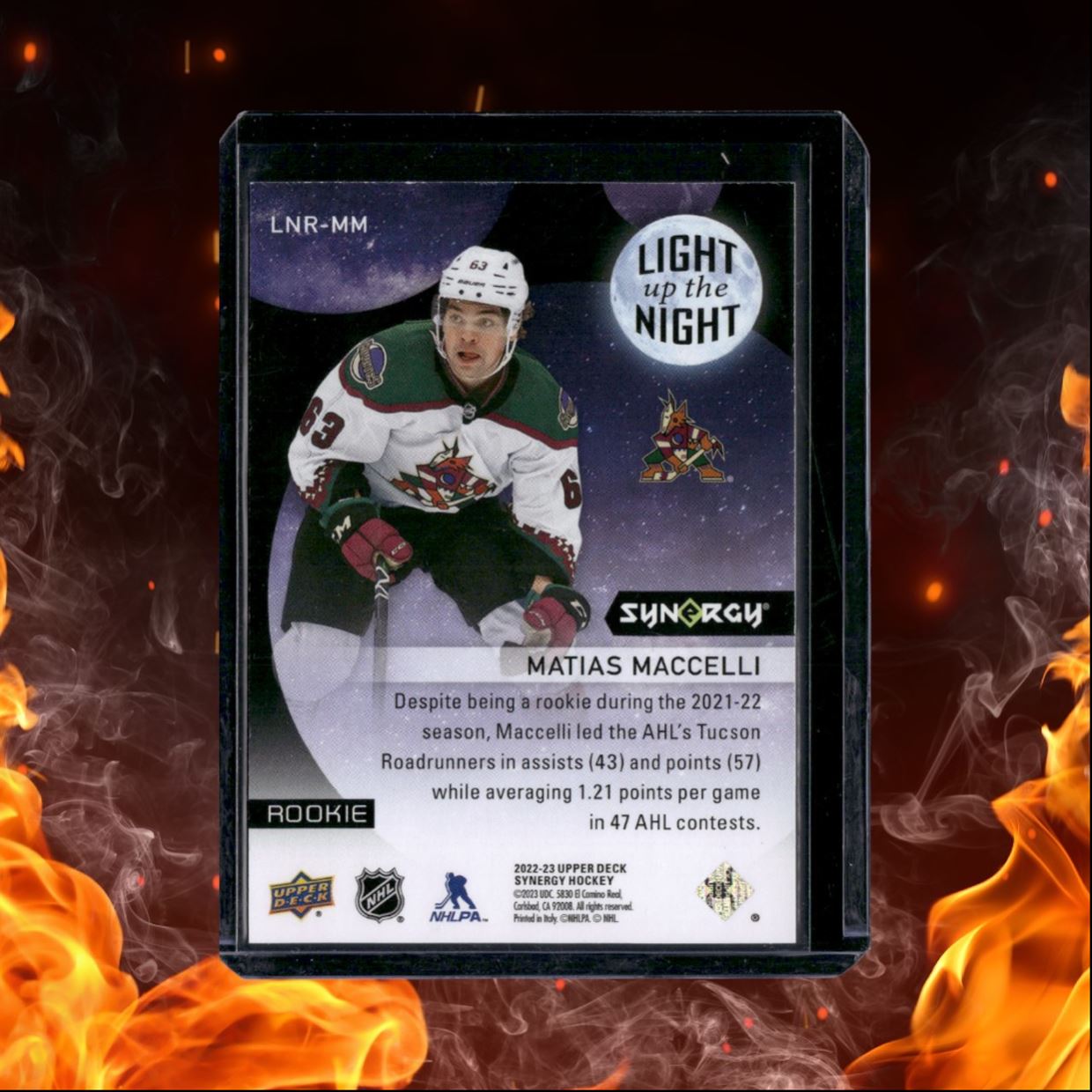 2022-23 Upper Deck Synergy Matias Maccelli Light Up the Night Rookie 332/699