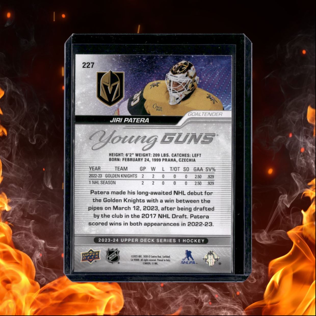 2023-24 Upper Deck Jiri Patera Outburst Silver Young Guns Rookie #227