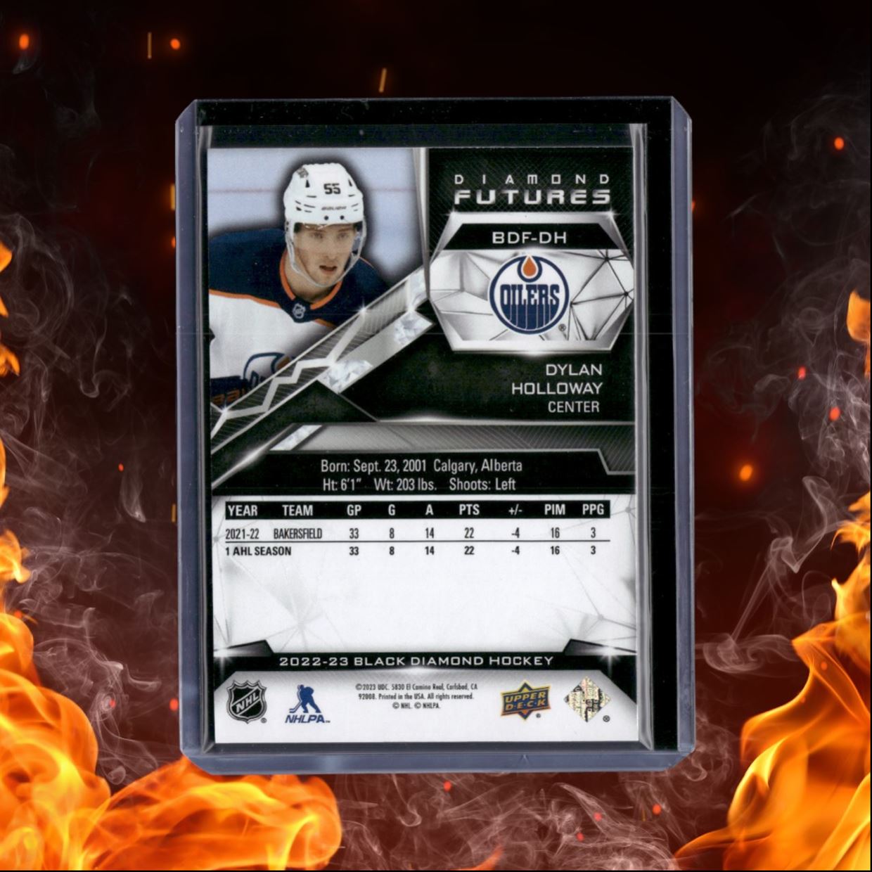 2022-23 Upper Deck Black Dylan Holloway Diamond Futures Rookie 091/299 #BDF-DH