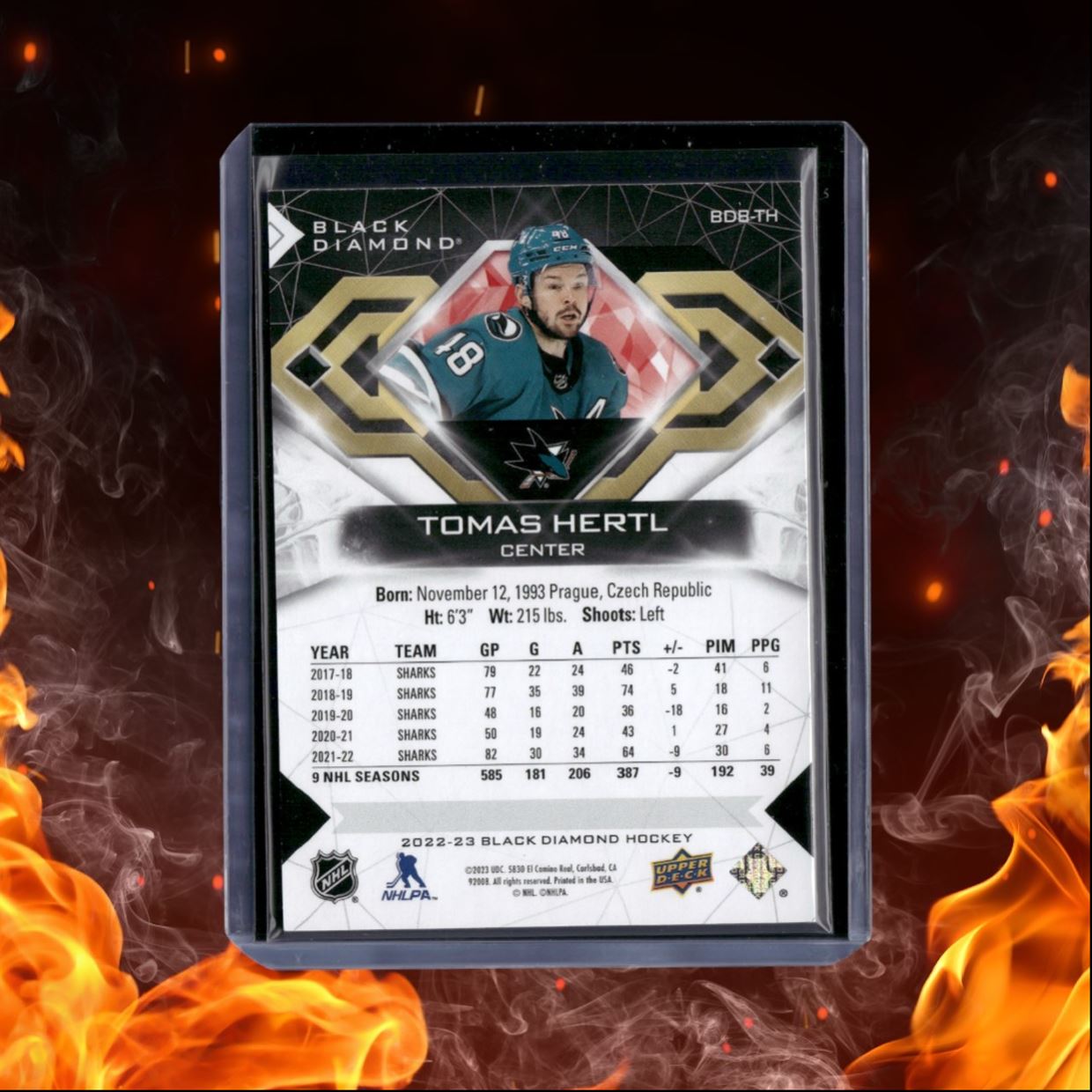 2022-23 Upper Deck Black Diamond Tomas Hertl Red 41/75 #BDB-TH