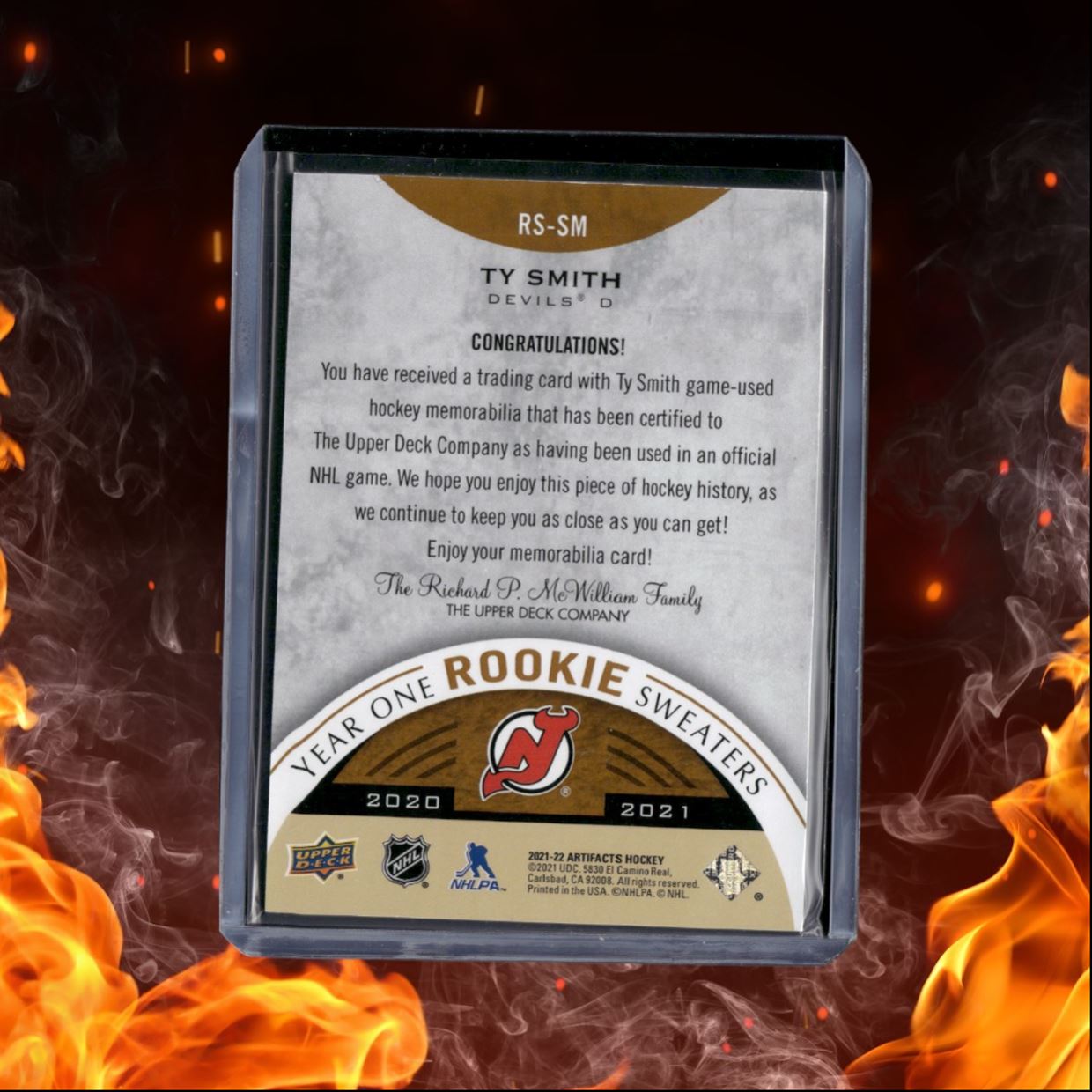 2021-22 Upper Deck Artifacts Ty Smith Year One Rookie Sweaters #RS-SM