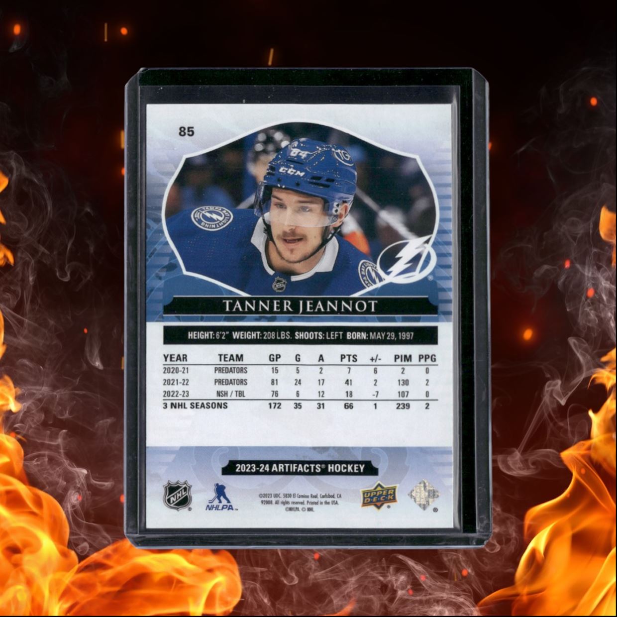 2023-24 Upper Deck Artifacts Tanner Jeannot Light Blue Steel 22/85 #85