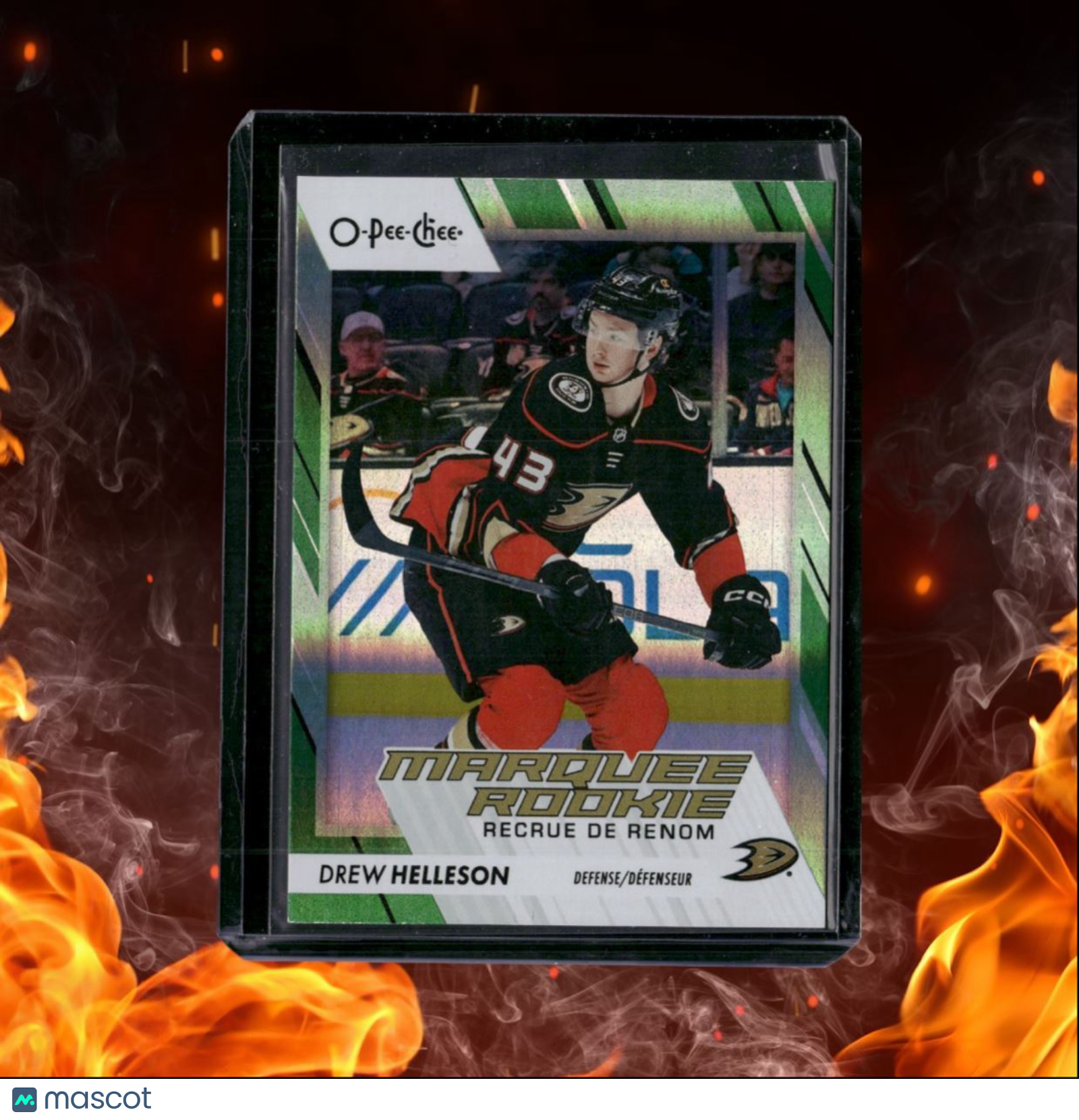 2023-24 O-Pee-Chee Drew Helleson Marquee Rainbow Green Rookie 21/33 #579