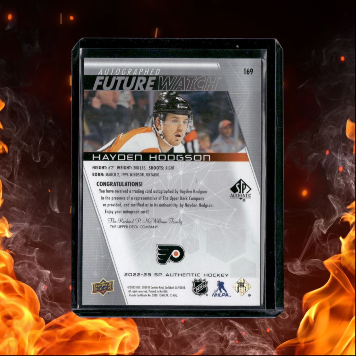 2022-23 SP Authentic Hayden Hodgson Future Watch Rookie Auto 163/999 #169