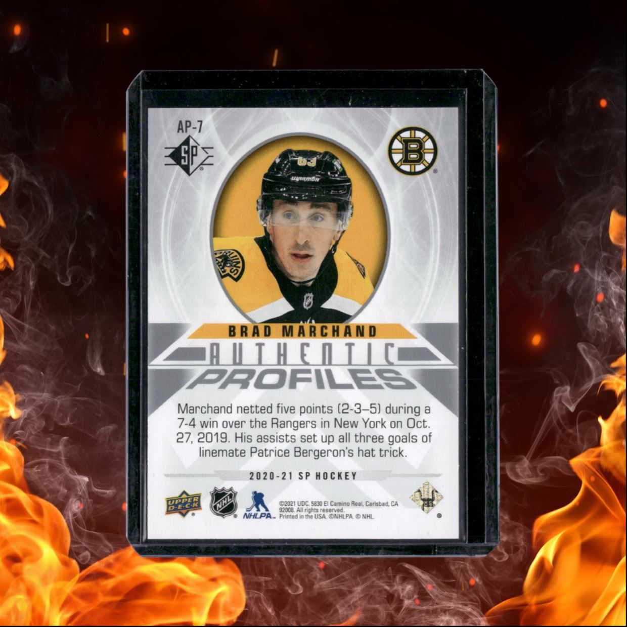 2020-21 Upper Deck SP Brad Marchand Authentic Profiles 0780/2299 #AP-7
