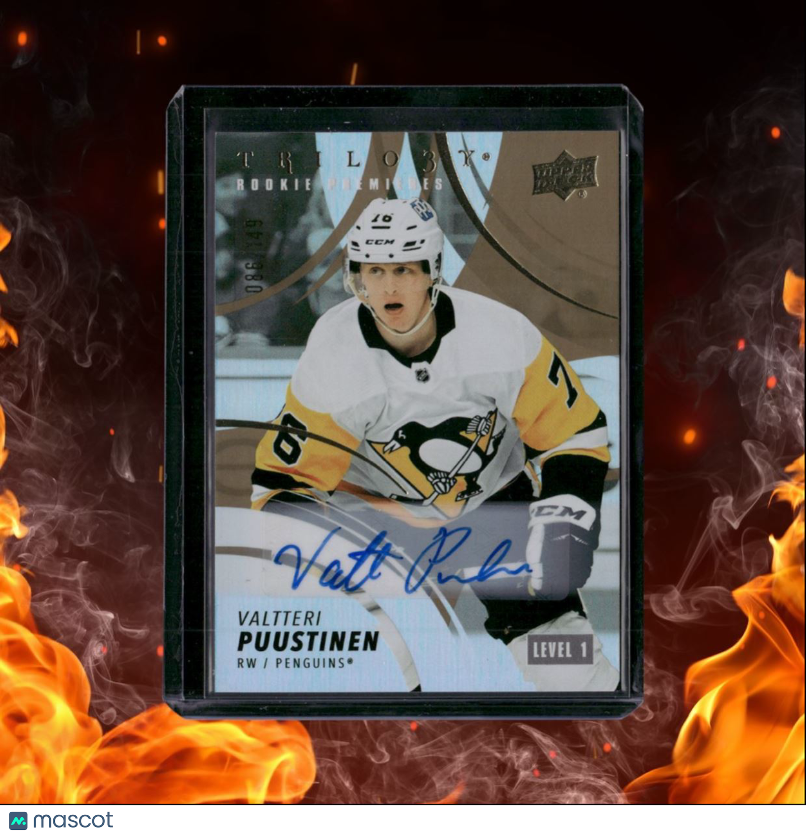 2022-23 Upper Deck Trilogy Valtteri Puustinen Premieres Level 1 Rookie Auto