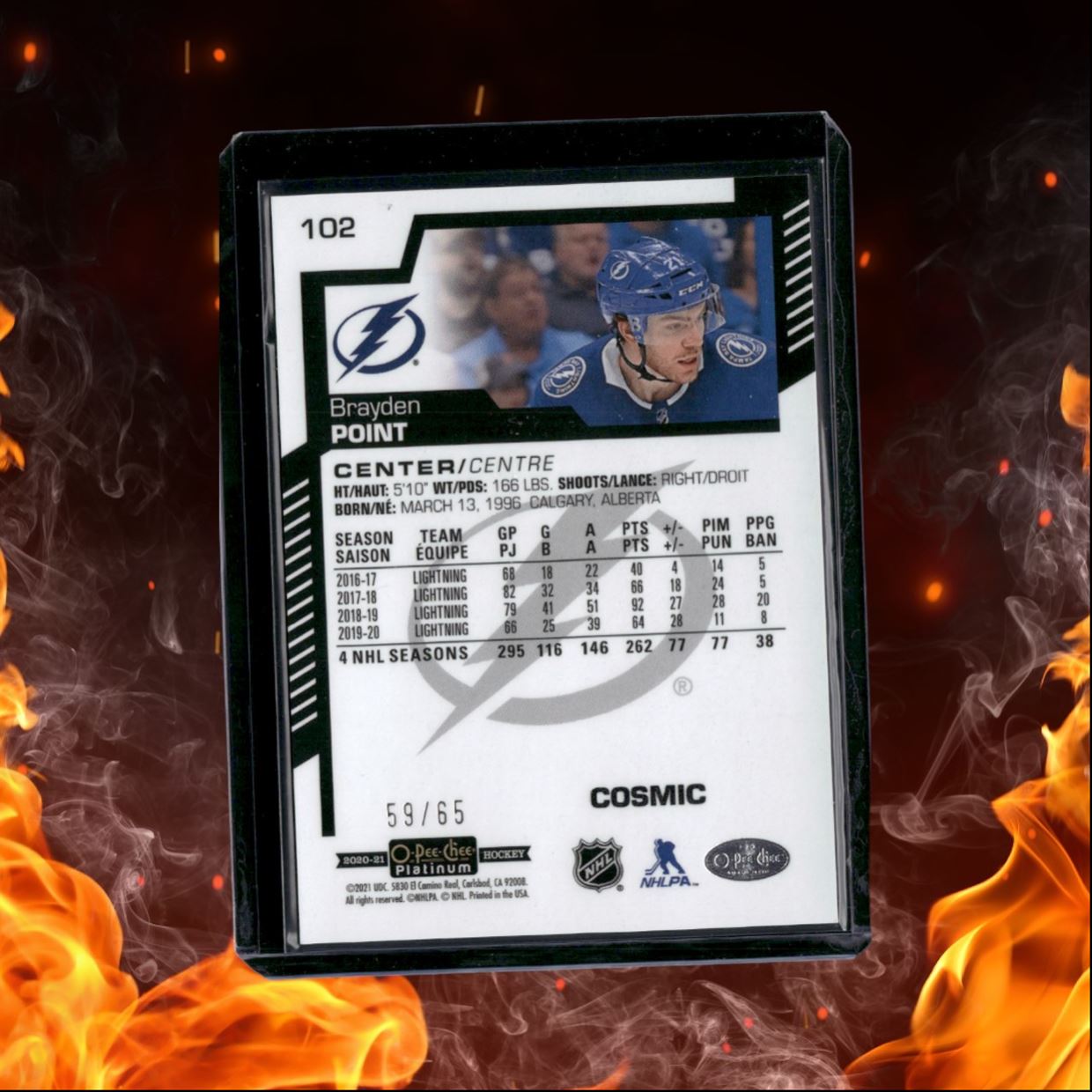 2020-21 O-Pee-Chee Platinum Brayden Point Cosmic 59/65 #102